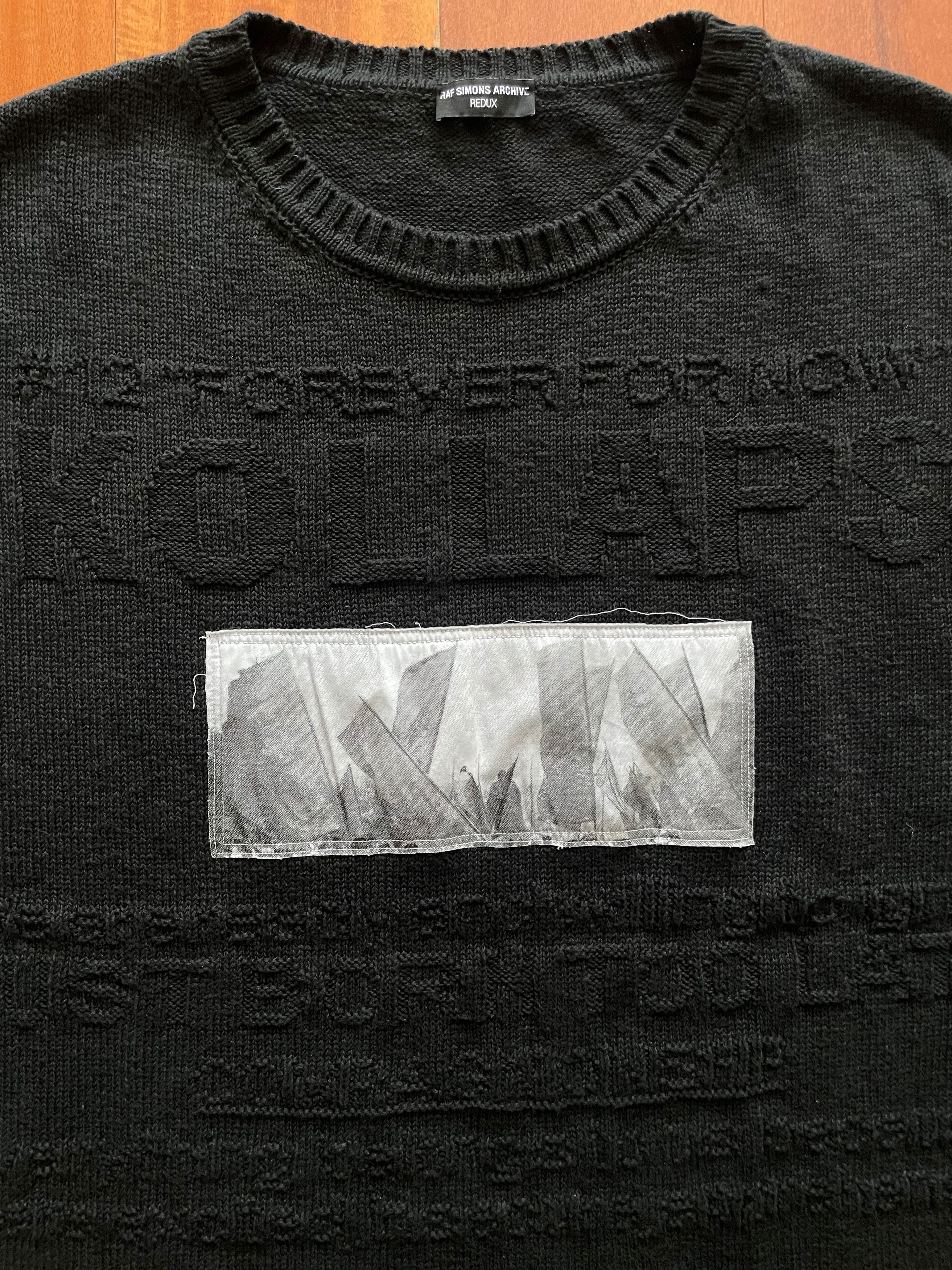 Raf Simons Archive Redux Oversized Kollaps Patch Sweater Size US XL / EU 56 / 4 - 2 Thumbnail