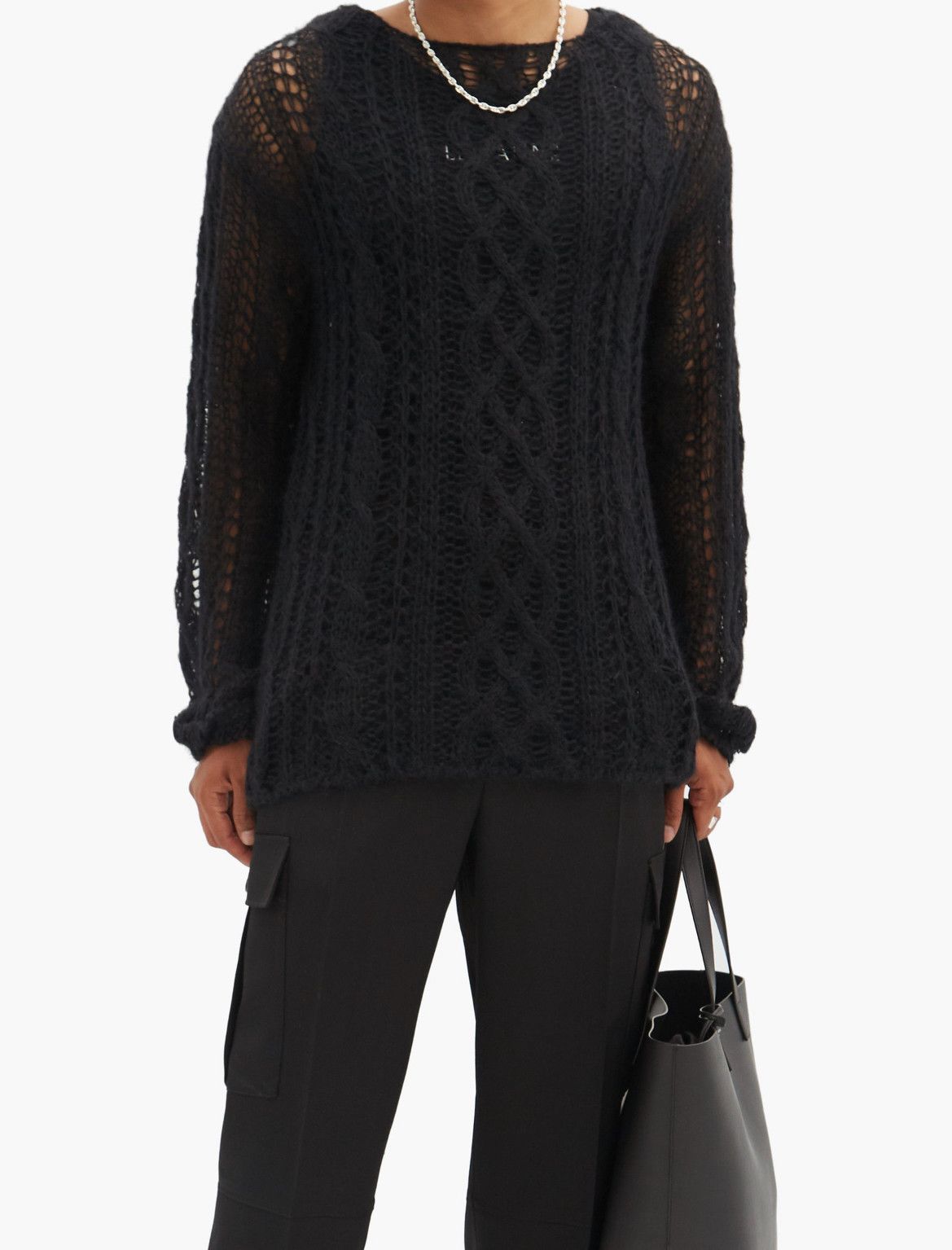 Takahiromiyashita The Soloist. Open-Weave Wool Sweater Size US L / EU 52-54 / 3 - 7 Thumbnail