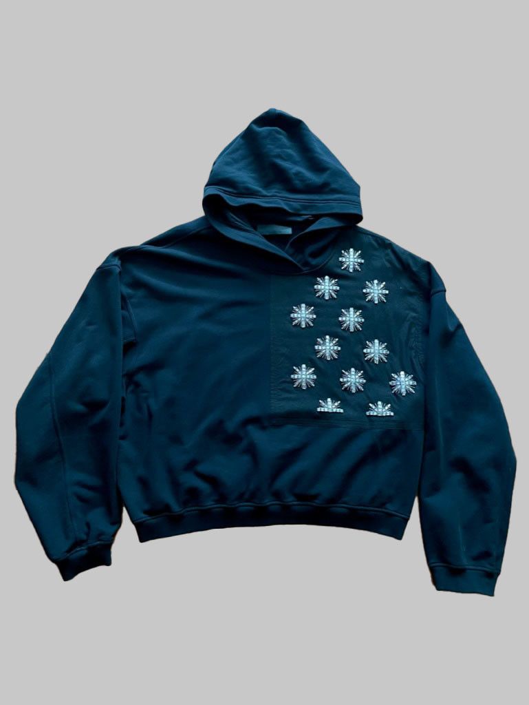 image of Haider Ackermann Hand Embroidered Perth Patch Hoodie in Black, Men's (Size XL)