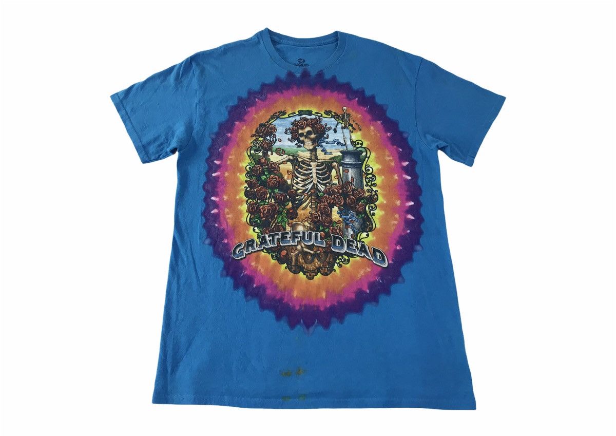 Grateful Dead × Liquid Blue 90s Rare Liquid Grateful Dead Rock Skull Rose Bone Tie Dye Size US M / EU 48-50 / 2 - 1 Thumbnail