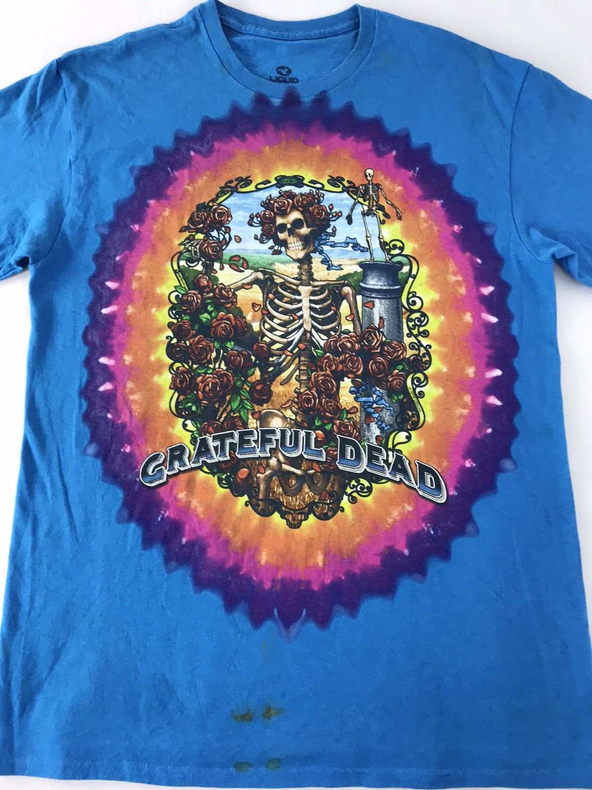 Grateful Dead × Liquid Blue 90s Rare Liquid Grateful Dead Rock Skull Rose Bone Tie Dye Size US M / EU 48-50 / 2 - 3 Thumbnail