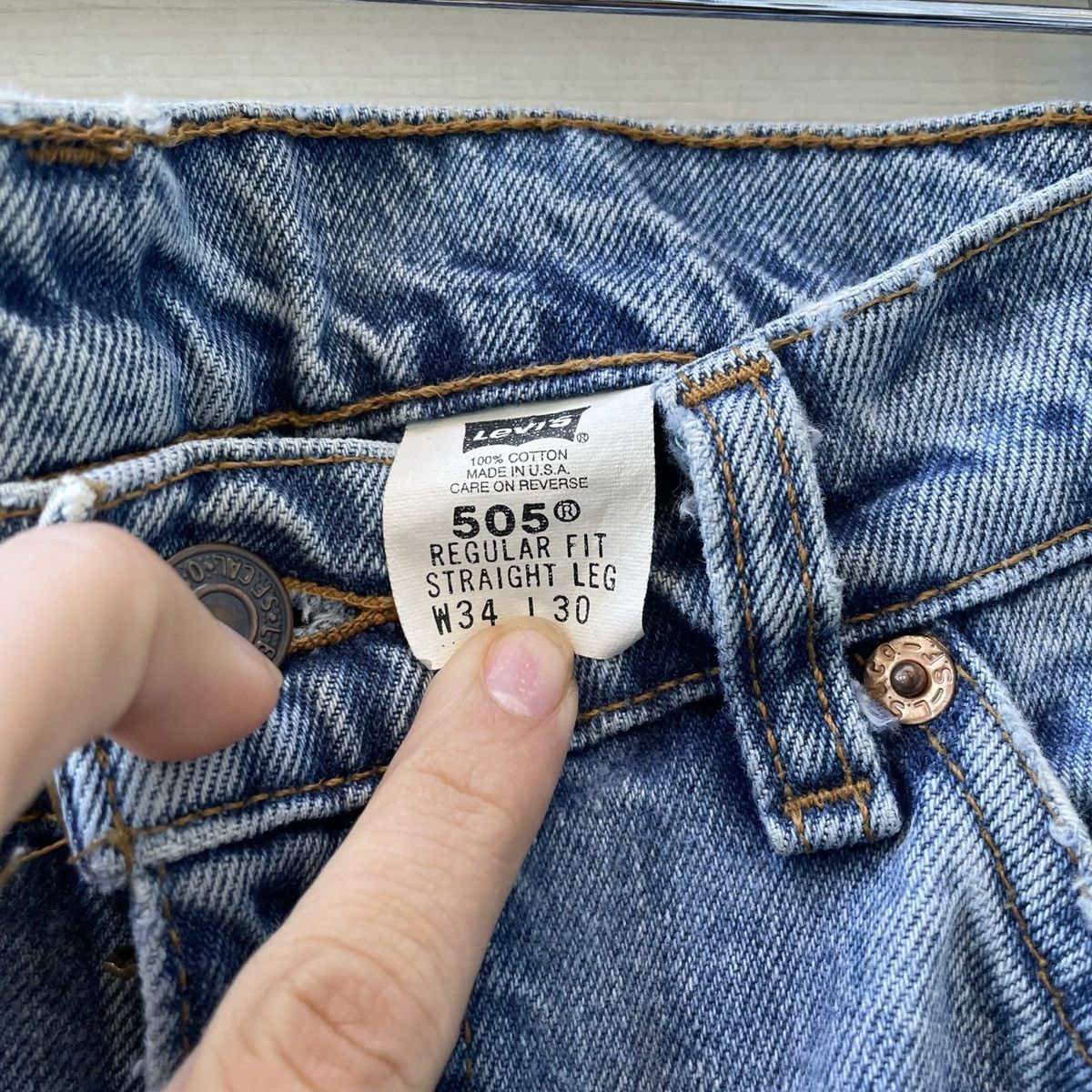 90s levis 505s orange tabs