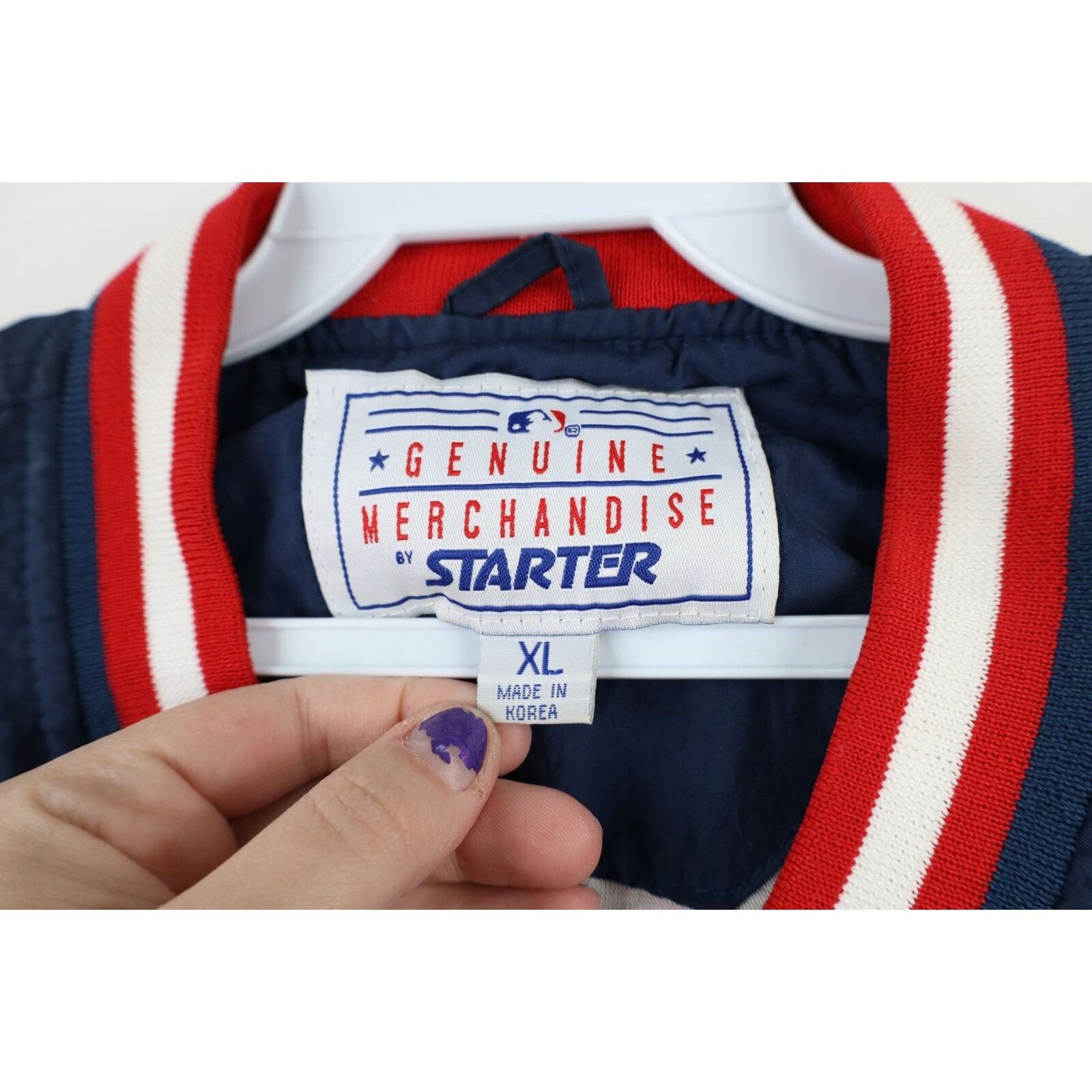 Starter × Vintage Vintage 90s Starter Chief Wahoo Cleveland Indians Jacket Size US XL / EU 56 / 4 - 4 Thumbnail
