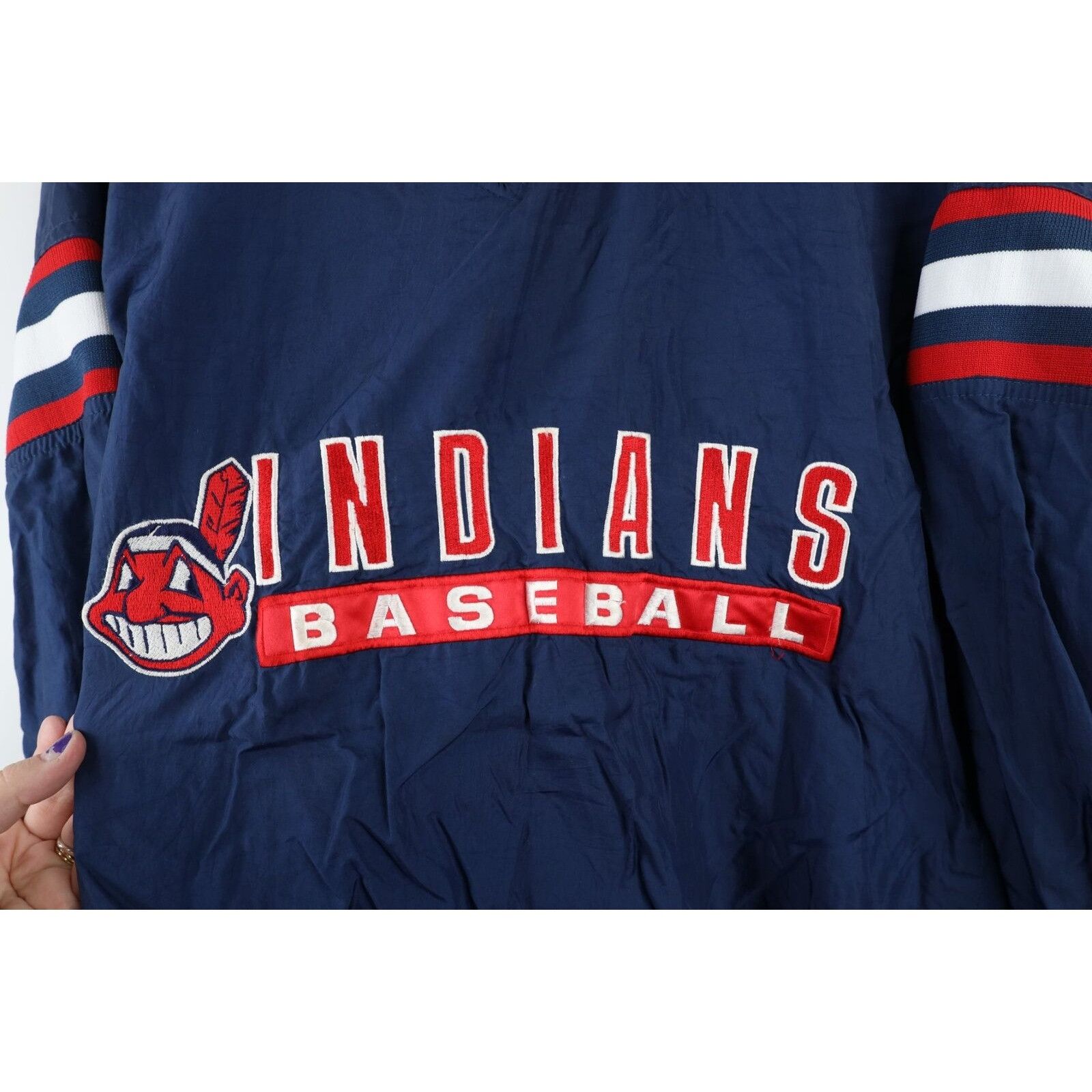 Starter × Vintage Vintage 90s Starter Chief Wahoo Cleveland Indians Jacket Size US XL / EU 56 / 4 - 5 Thumbnail