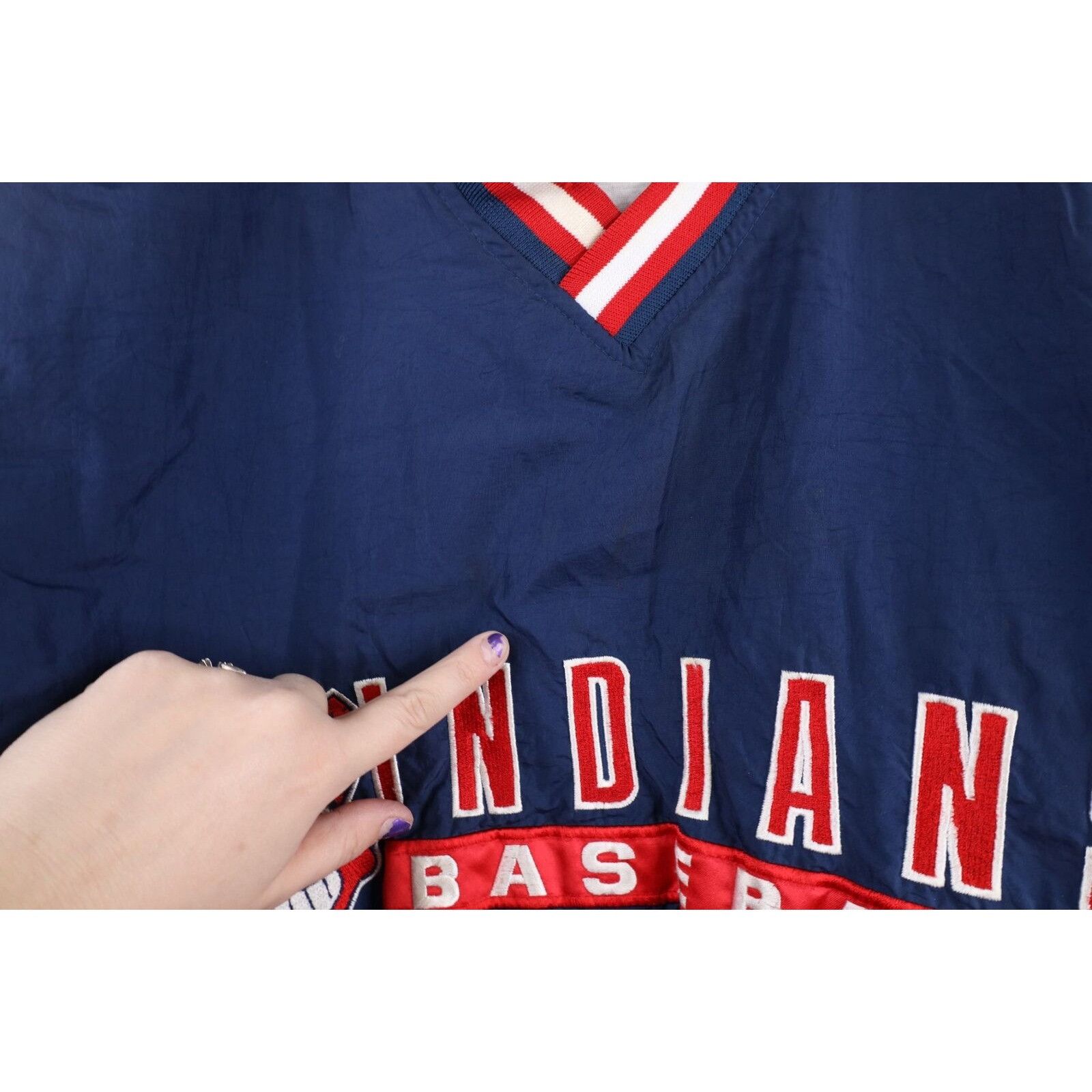 Starter × Vintage Vintage 90s Starter Chief Wahoo Cleveland Indians Jacket Size US XL / EU 56 / 4 - 11 Thumbnail