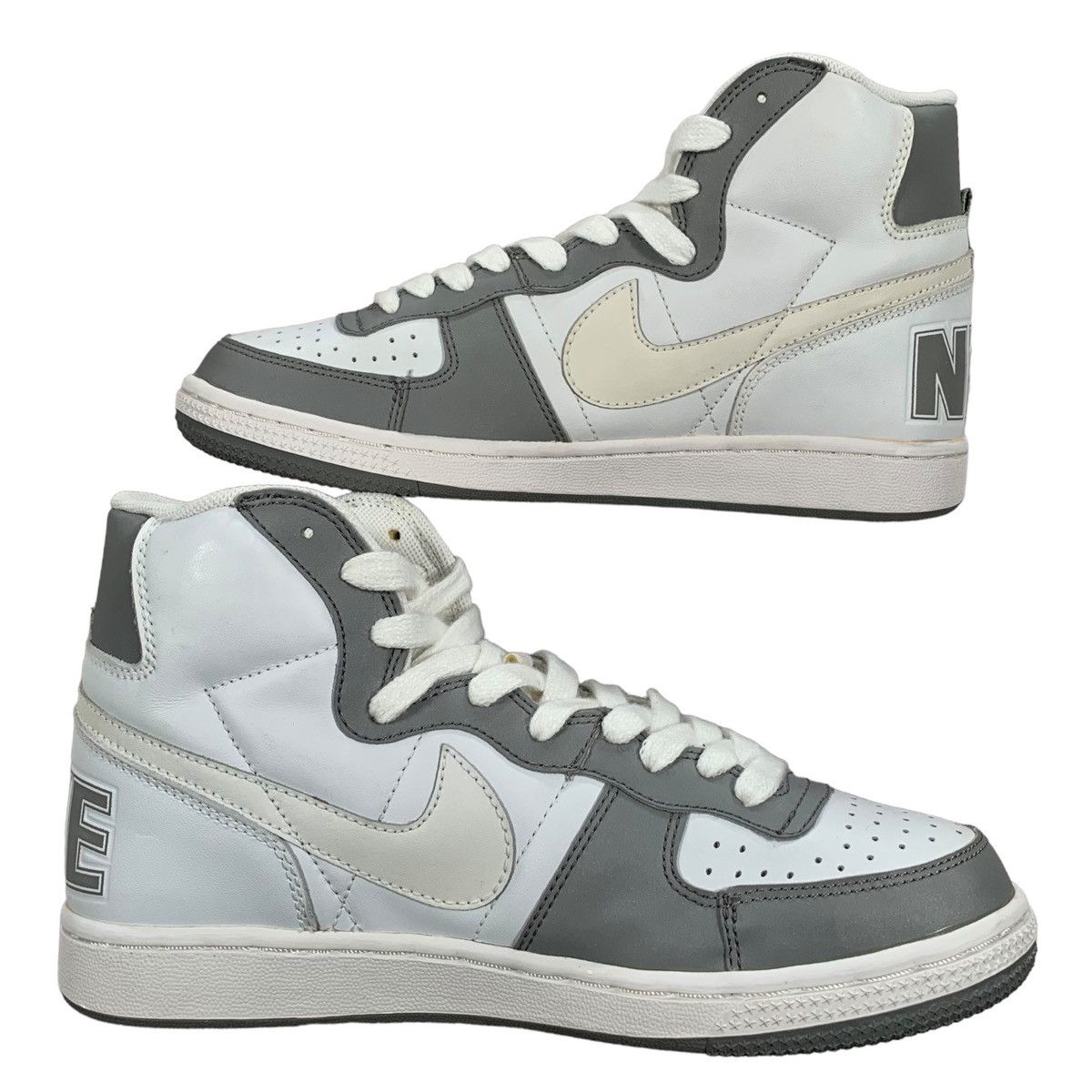 Vintage VTG Nike Terminator Hi White Medium Grey Silver 2003 Sneaker Size US 8 / EU 41 - 2 Thumbnail