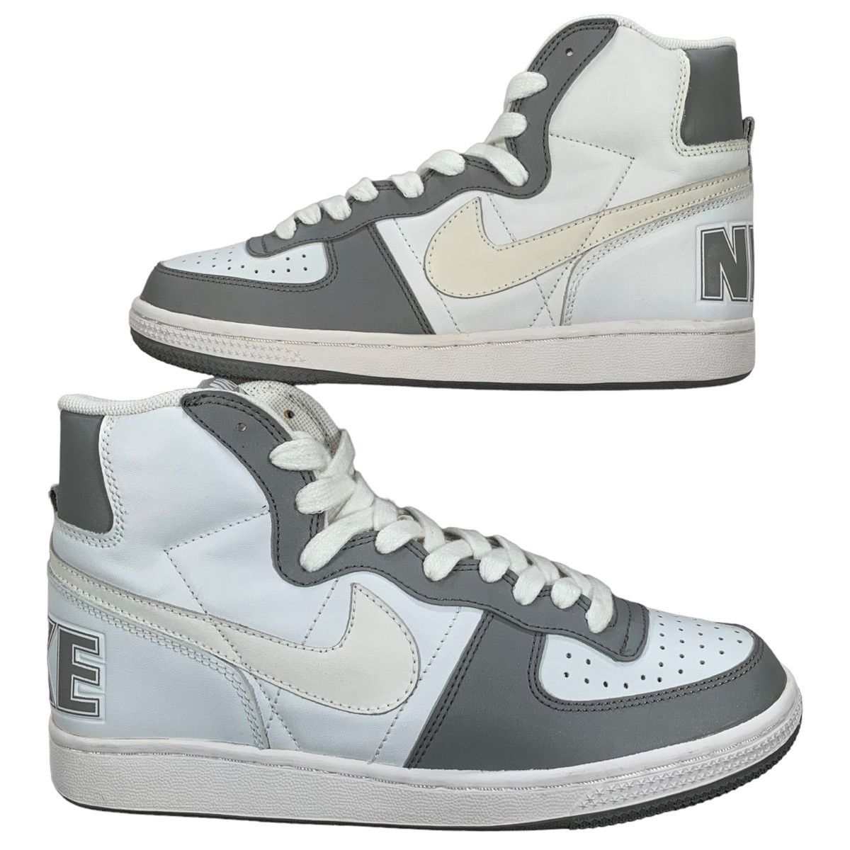 Vintage VTG Nike Terminator Hi White Medium Grey Silver 2003 Sneaker Size US 8 / EU 41 - 1 Thumbnail