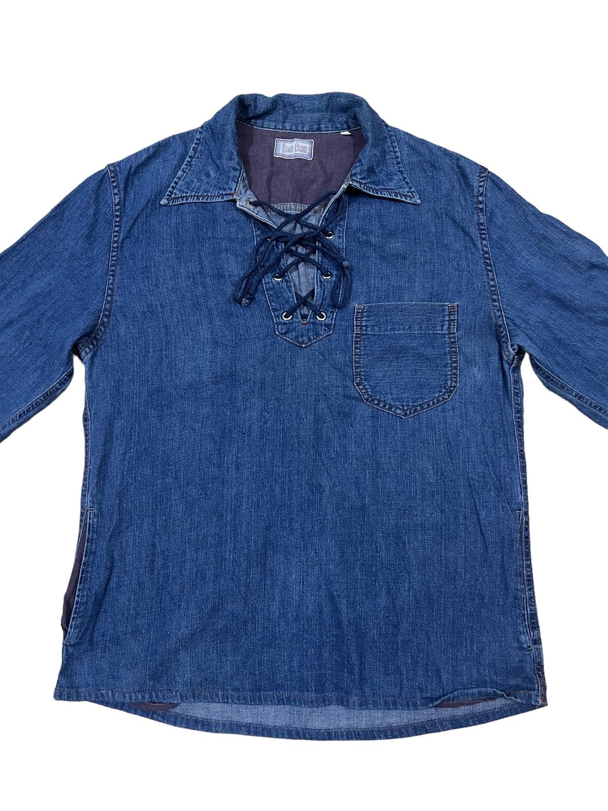 45rpm GRAIL🔥Indigo Dyed Drawstring Denim Pullover Kapital Size US M / EU 48-50 / 2 - 2 Thumbnail