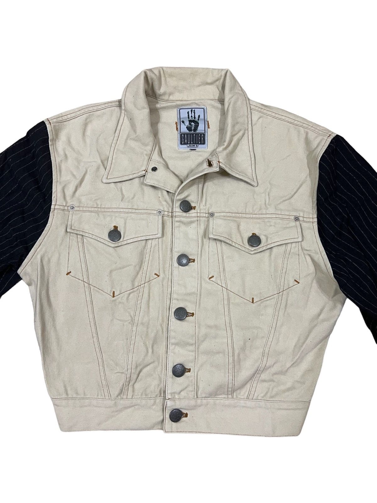 Jean Paul Gaultier 1980s Jean Paul Gaultier 🇮🇹 Hybrid Sleeve Denim Jacket Size US S / EU 44-46 / 1 - 3 Thumbnail