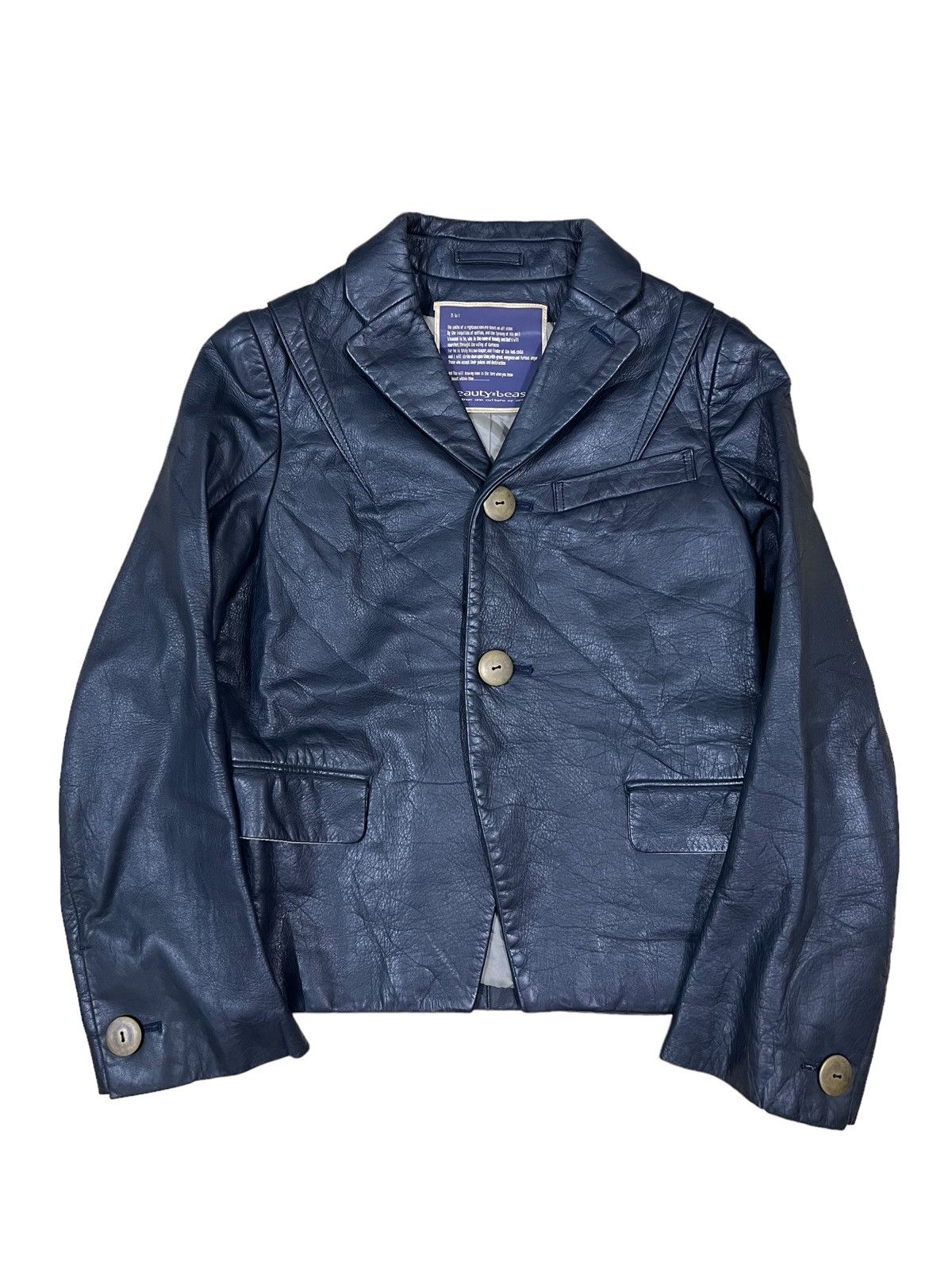 Beauty Beast SAMPLE Beauty Beast 🇯🇵 Cow Leather Unstructured Jacket Size US XS / EU 42 / 0 - 1 Thumbnail