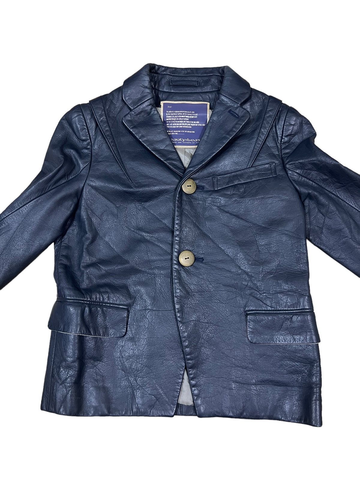 Beauty Beast SAMPLE Beauty Beast 🇯🇵 Cow Leather Unstructured Jacket Size US XS / EU 42 / 0 - 2 Thumbnail