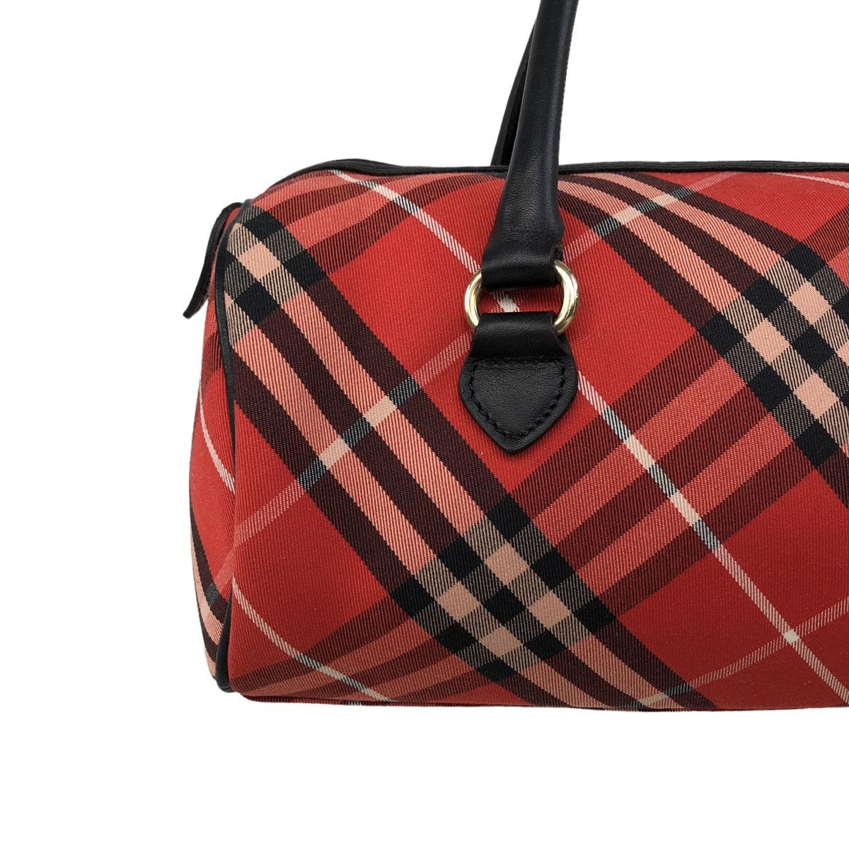 Burberry Burberry London Blue Label Checked Bowling Hand Leather Bag Size ONE SIZE - 3 Thumbnail