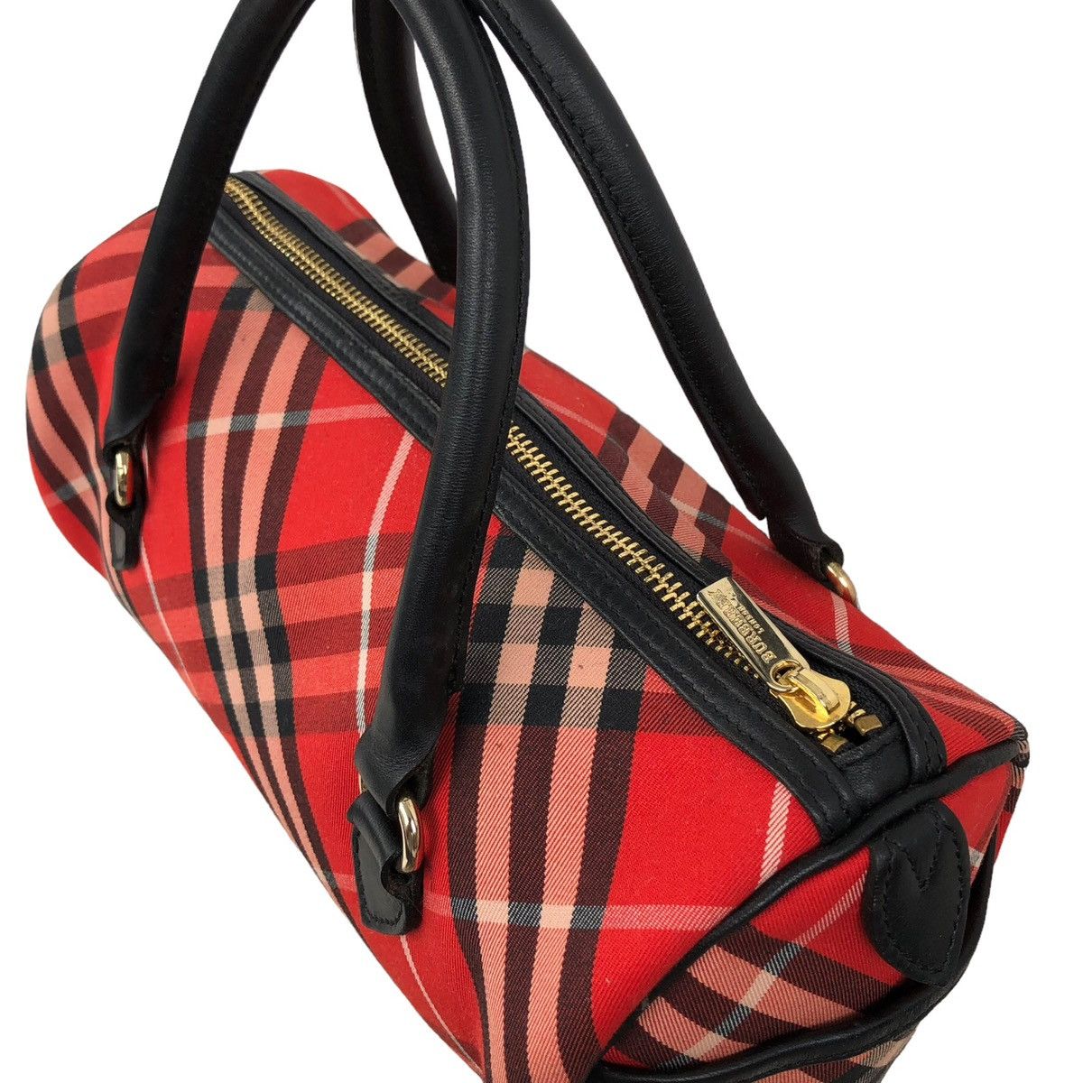 Burberry Burberry London Blue Label Checked Bowling Hand Leather Bag Size ONE SIZE - 7 Thumbnail