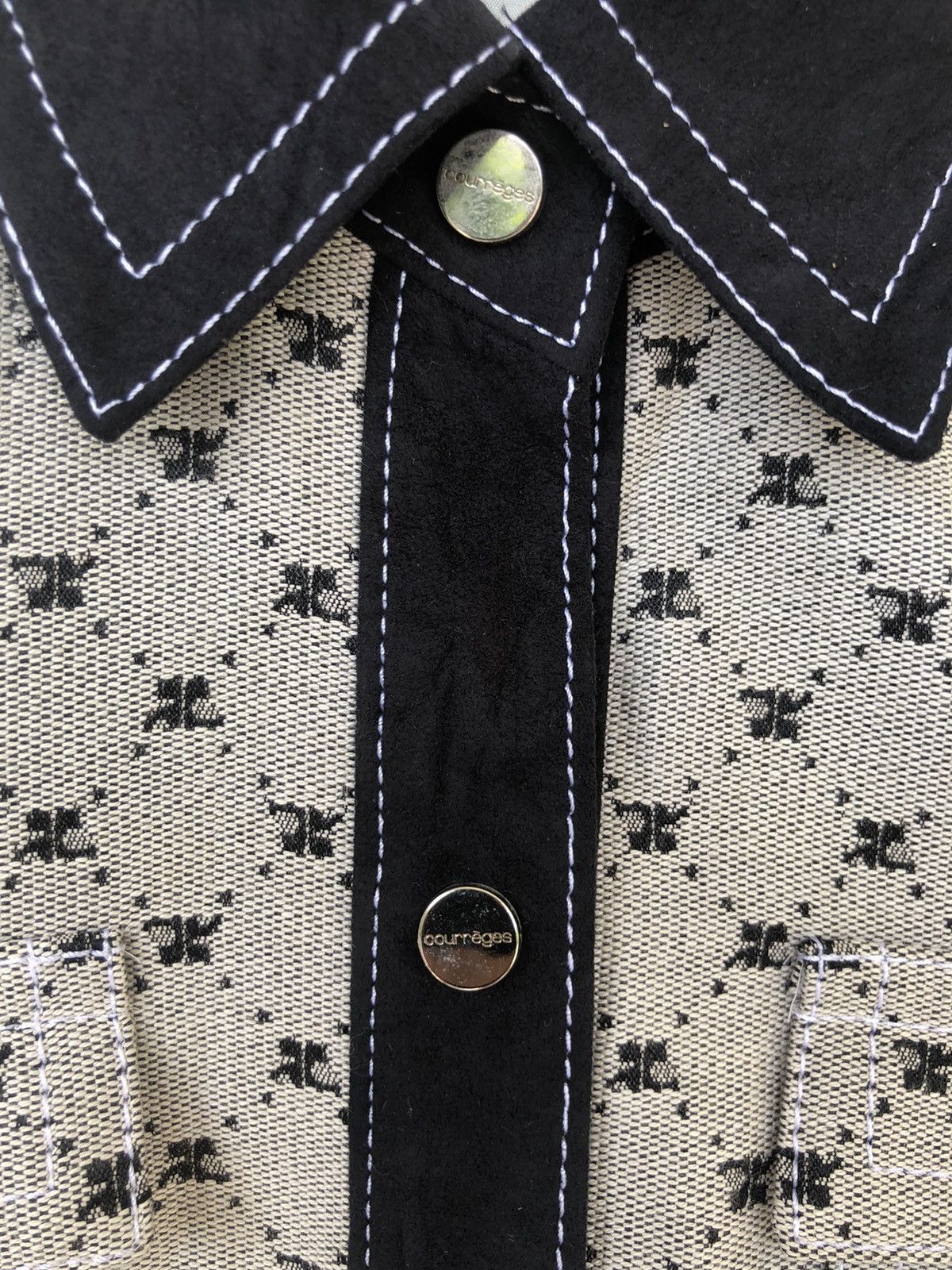 Courreges SICK🔥80s Courreges 🇮🇹 Monograms Jacquard Button Jacket Size US S / EU 44-46 / 1 - 6 Thumbnail
