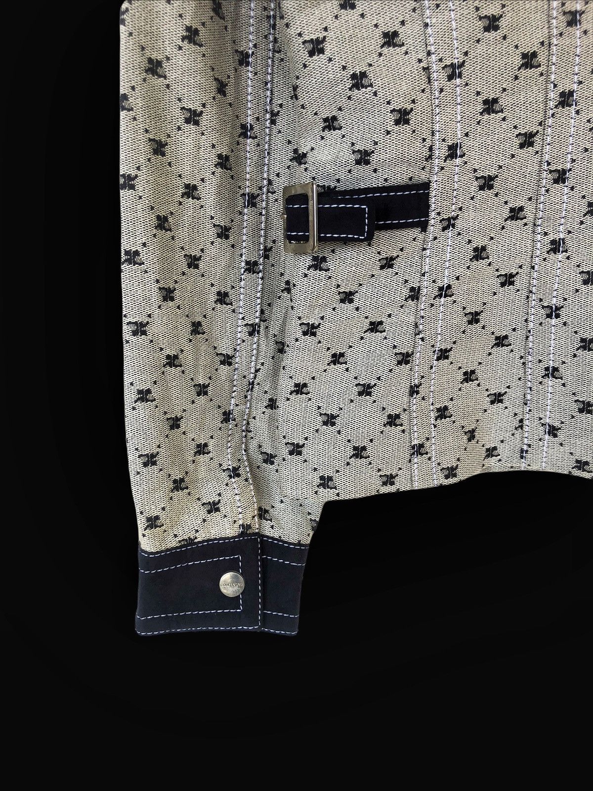 Courreges SICK🔥80s Courreges 🇮🇹 Monograms Jacquard Button Jacket Size US S / EU 44-46 / 1 - 4 Thumbnail