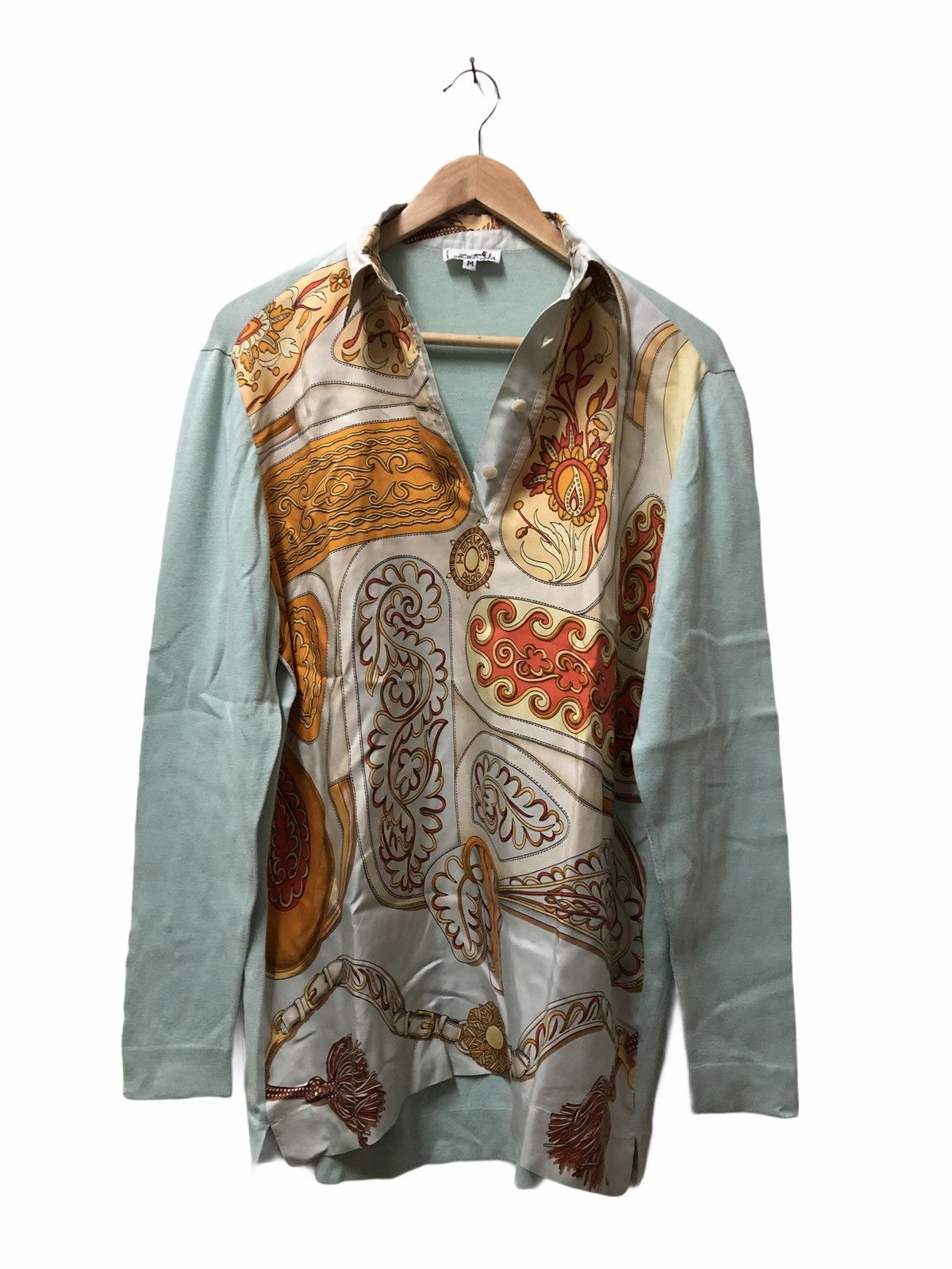 Designer × Hermes × Vintage RARE!!! HERMES PARIS FESTIVAL POLO LONG SLEEVE Size US M / EU 48-50 / 2 - 6 Thumbnail