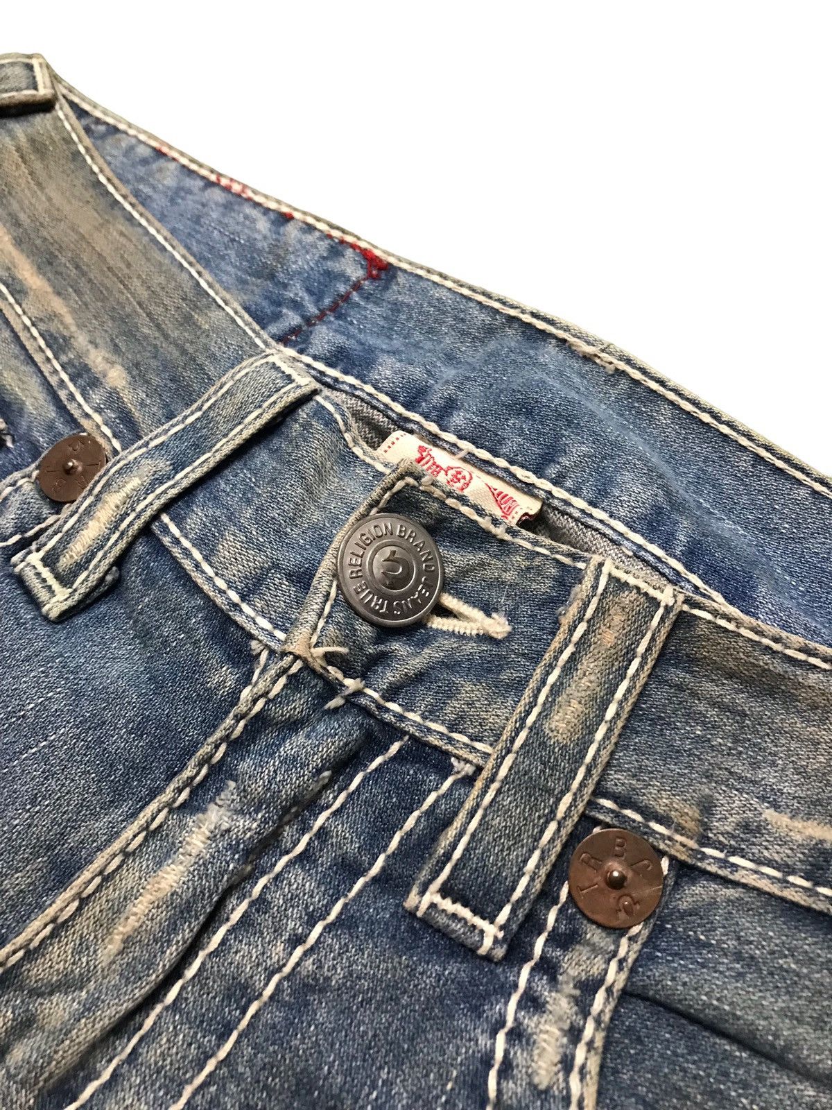 True Religion Vintage True Religion Joey Big T Distressed Flared Jeans Size US 31 - 4 Thumbnail