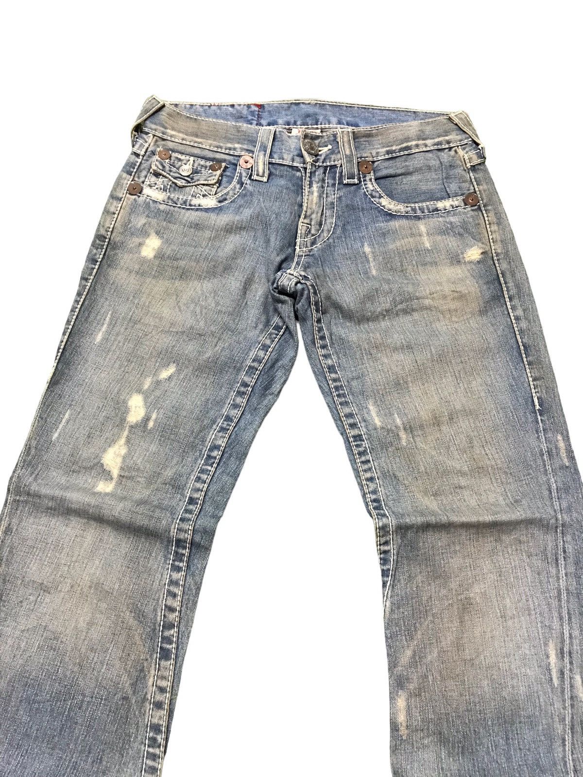 True Religion Vintage True Religion Joey Big T Distressed Flared Jeans Size US 31 - 2 Thumbnail
