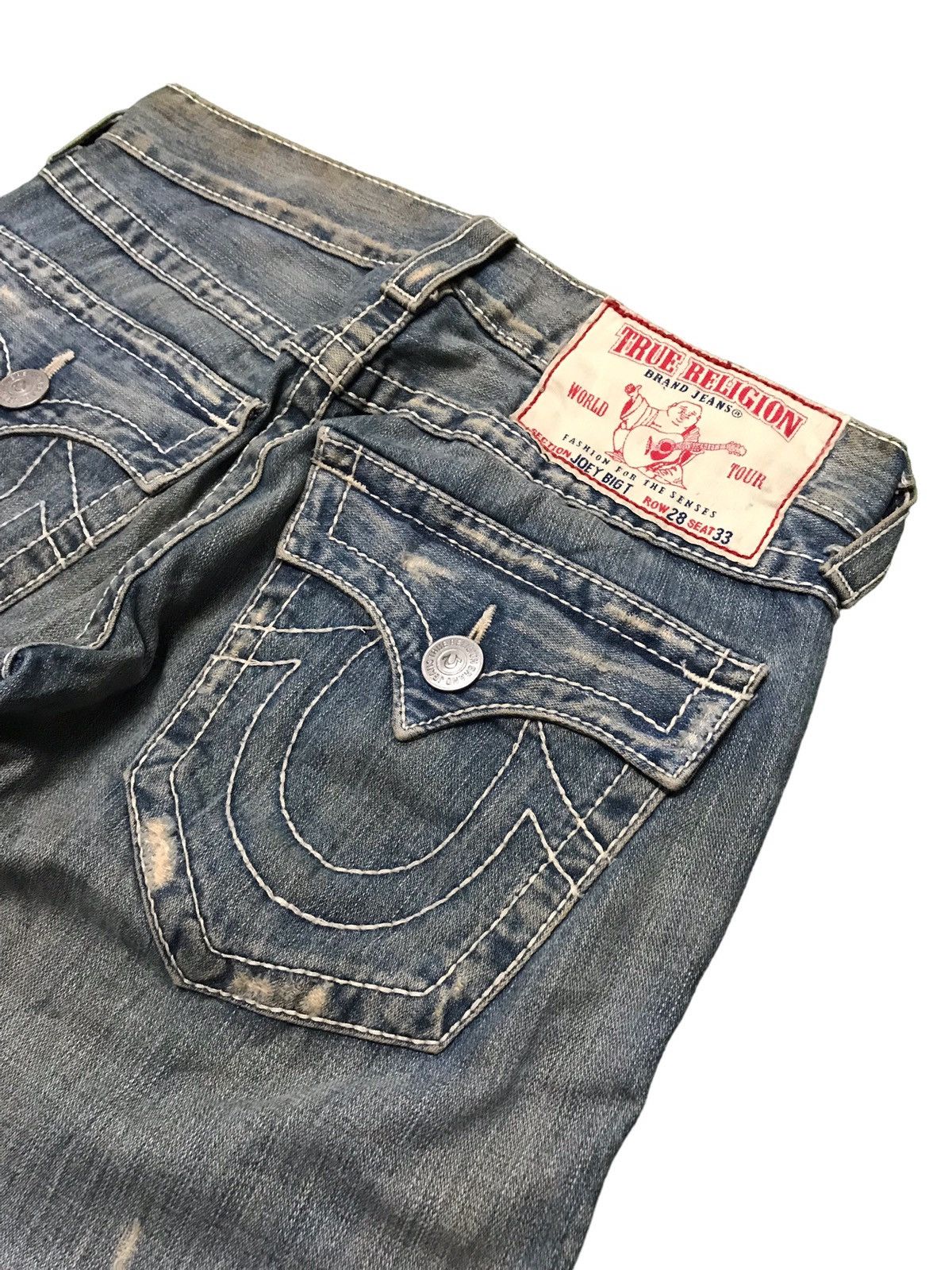 True Religion Vintage True Religion Joey Big T Distressed Flared Jeans Size US 31 - 10 Thumbnail