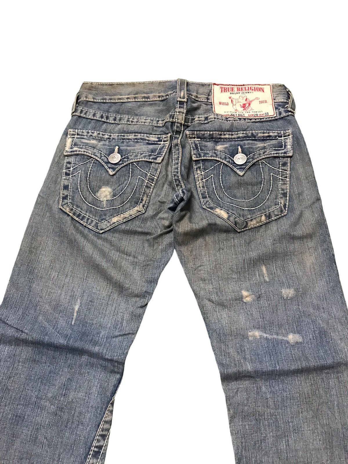 True Religion Vintage True Religion Joey Big T Distressed Flared Jeans Size US 31 - 8 Thumbnail