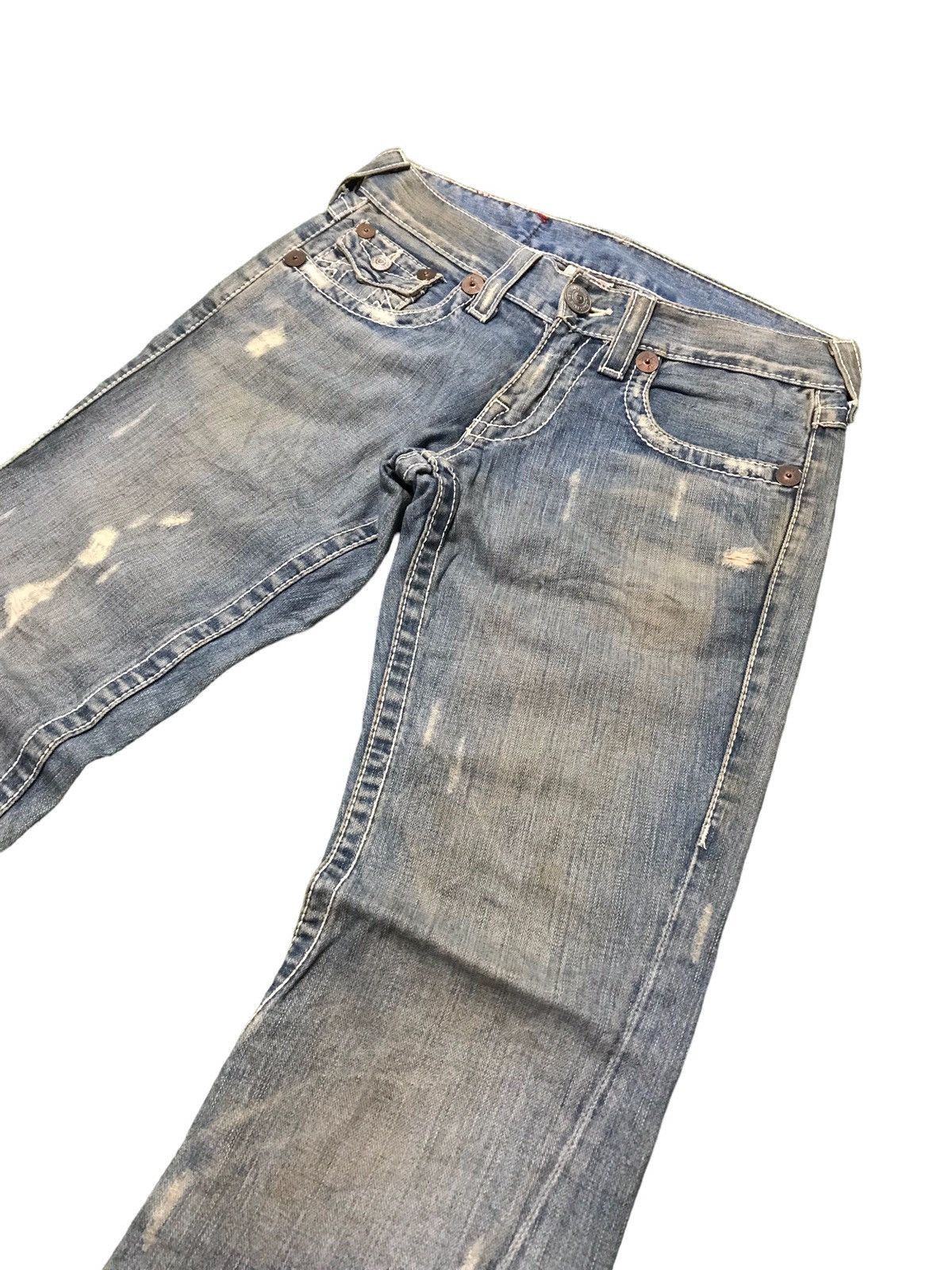 True Religion Vintage True Religion Joey Big T Distressed Flared Jeans Size US 31 - 3 Thumbnail