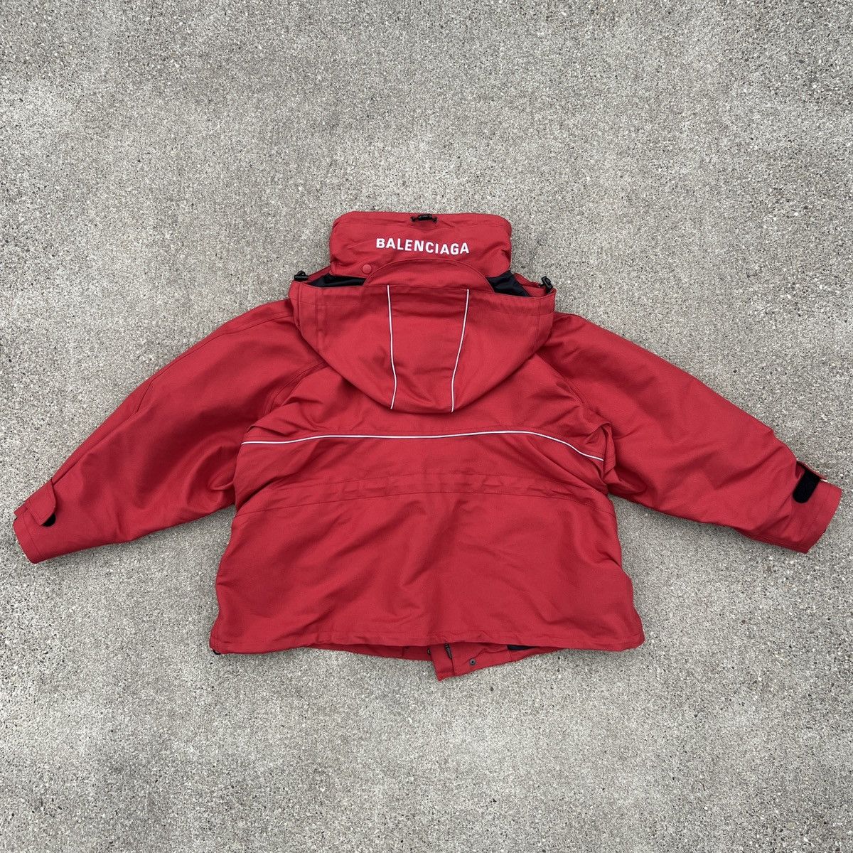 image of Balenciaga Red Swing Parka, Men's (Size Small)