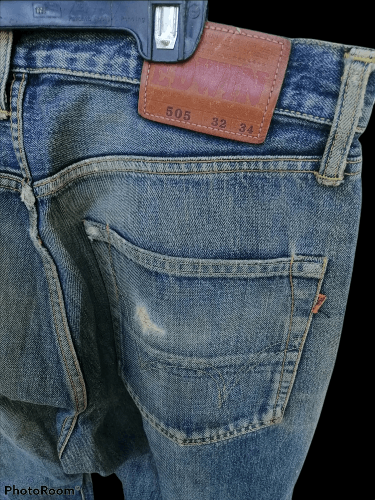 Edwin Edwin Selvedge Distressed Straight Fit Size US 33 - 5 Thumbnail