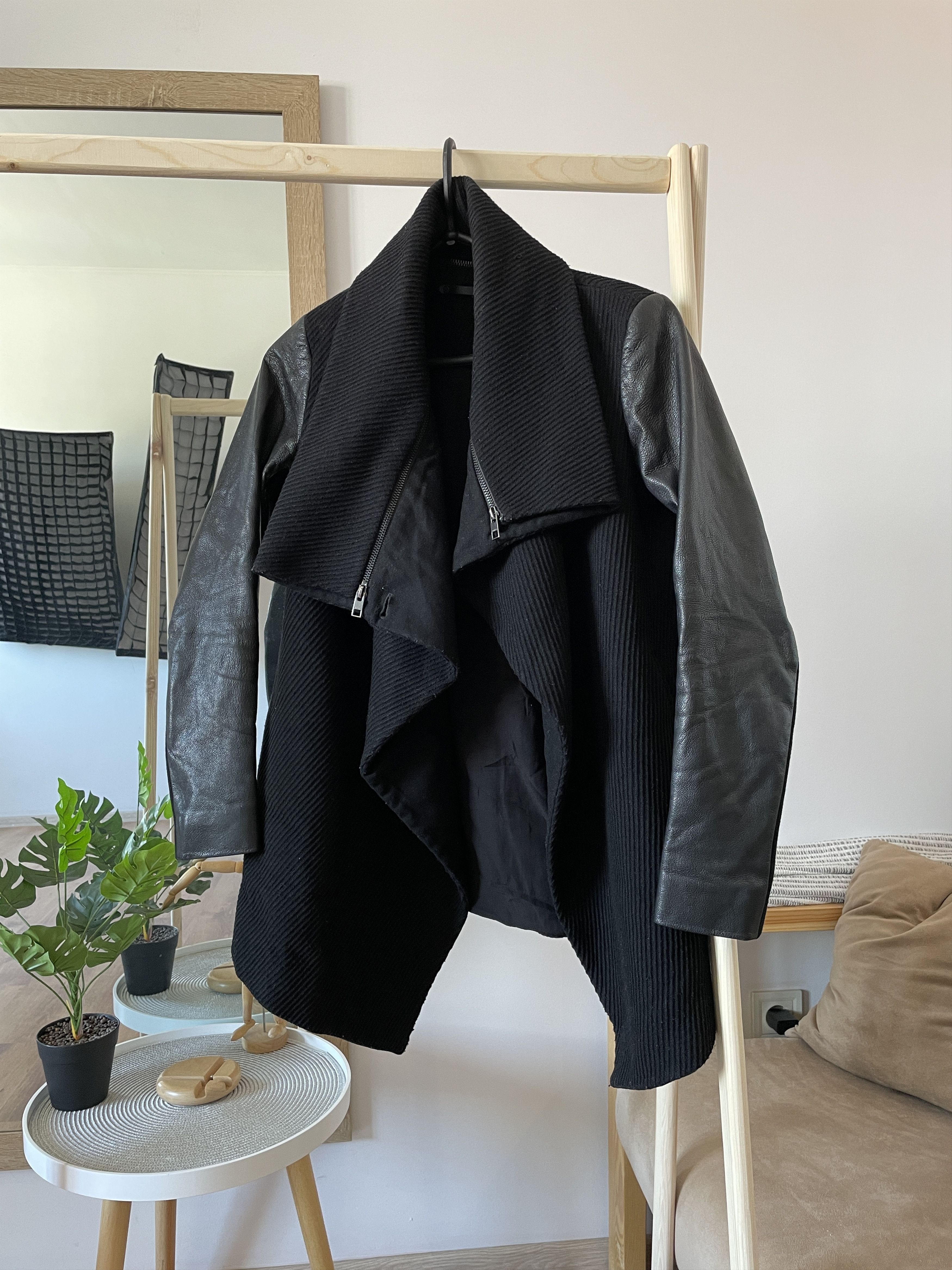Allsaints Allsaints Leather Sleeves Womens Chai Wool Blend Jacket Size XS / US 0-2 / IT 36-38 - 1 Thumbnail