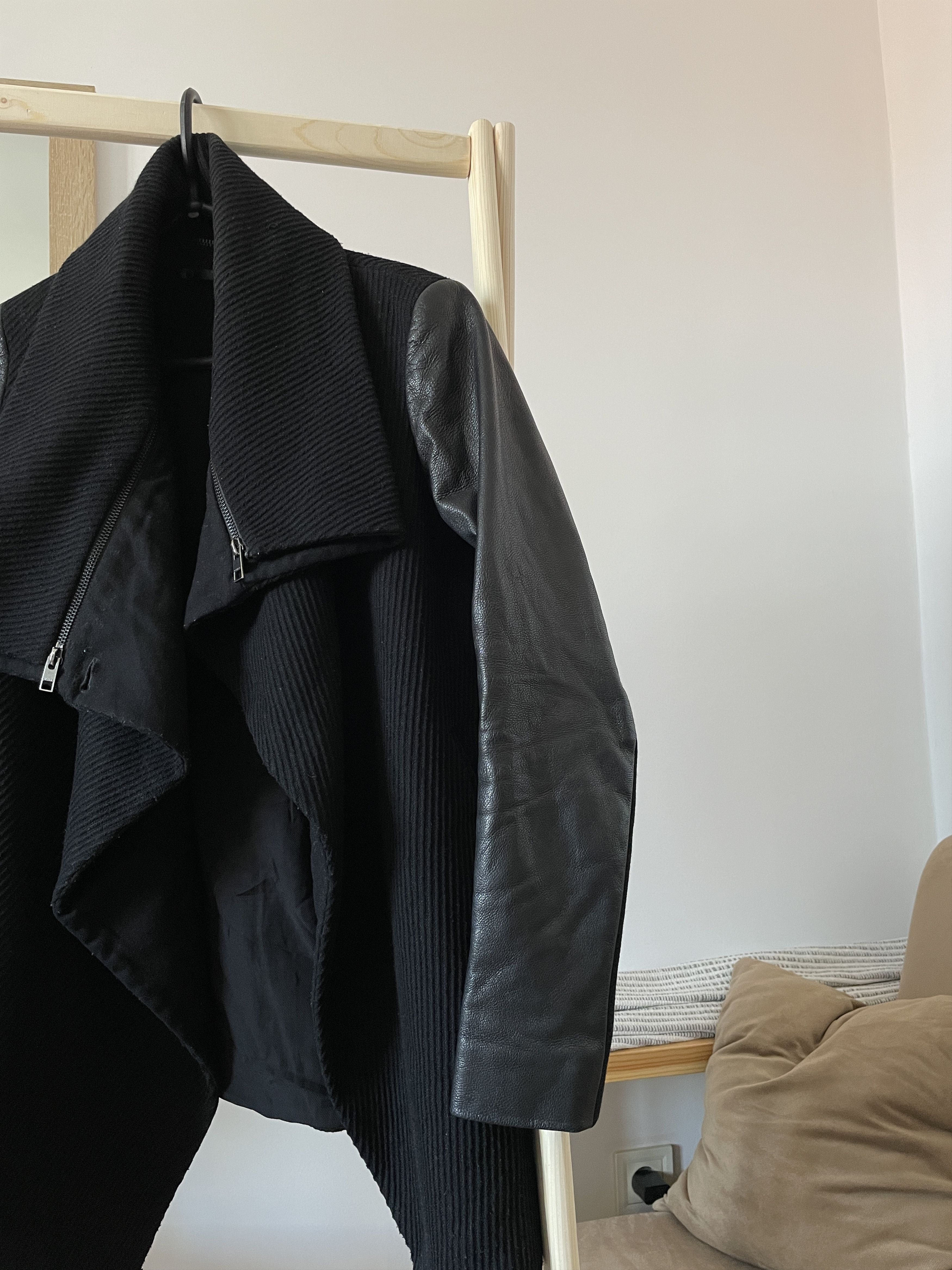 Allsaints Allsaints Leather Sleeves Womens Chai Wool Blend Jacket Size XS / US 0-2 / IT 36-38 - 5 Thumbnail