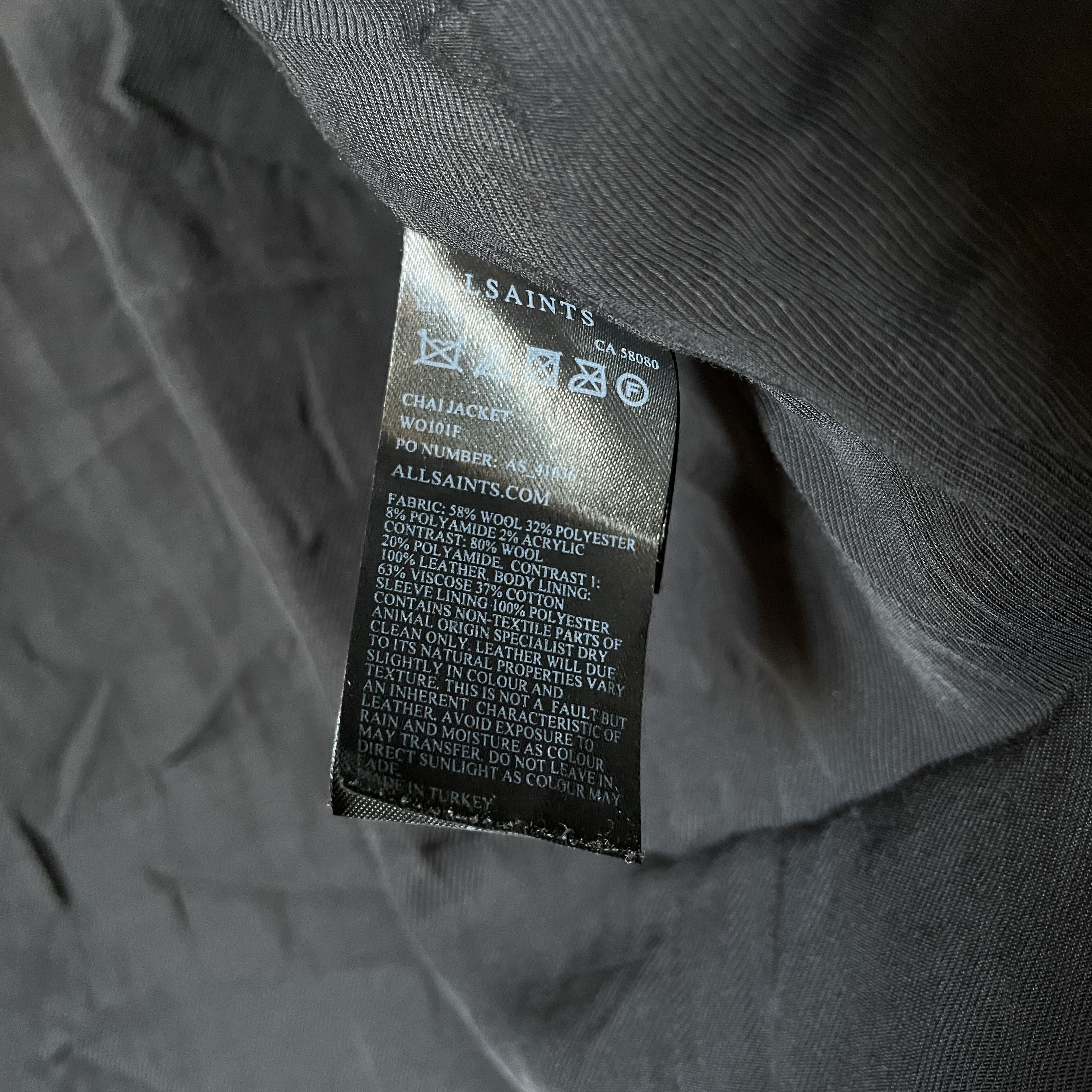 Allsaints Allsaints Leather Sleeves Womens Chai Wool Blend Jacket Size XS / US 0-2 / IT 36-38 - 13 Thumbnail