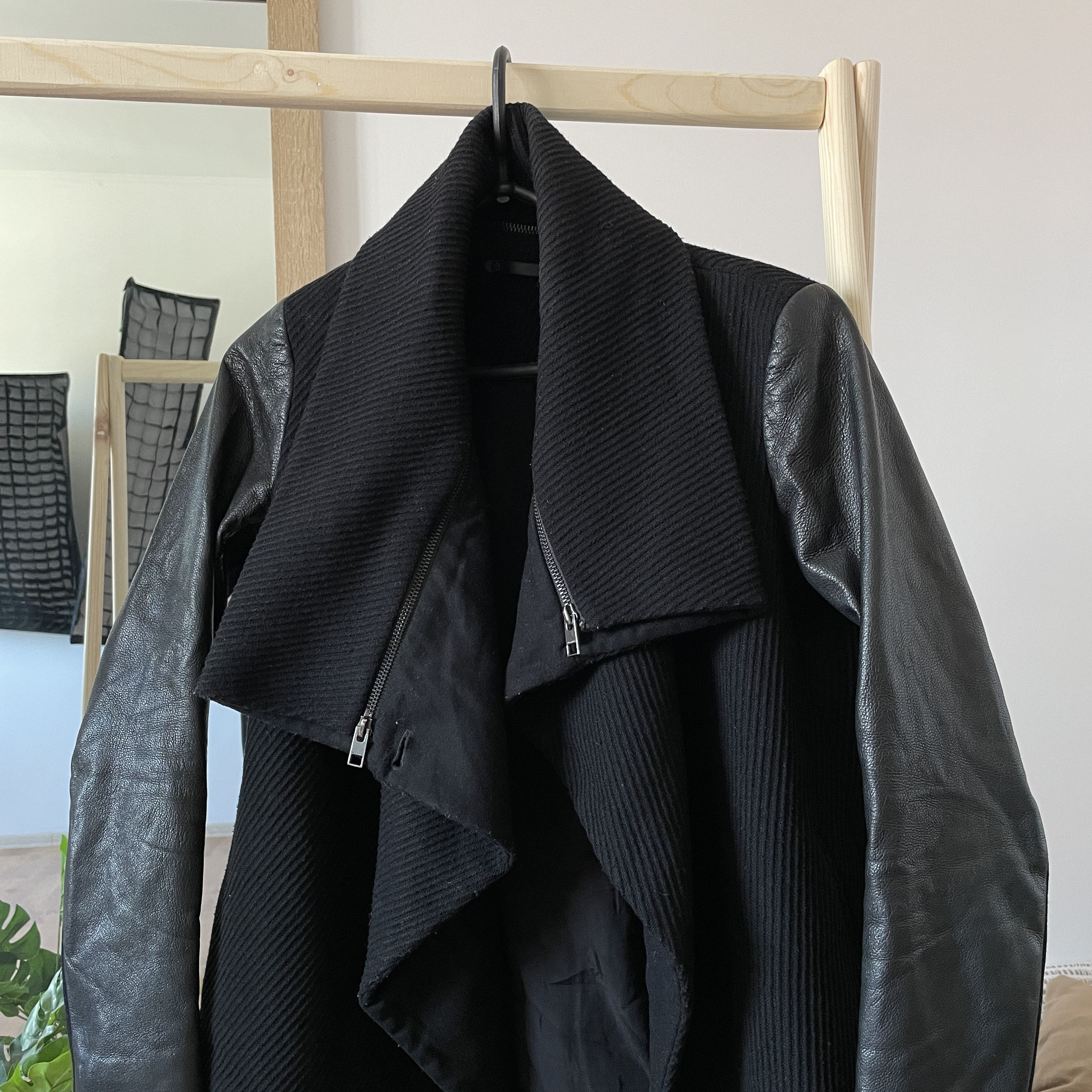 Allsaints Allsaints Leather Sleeves Womens Chai Wool Blend Jacket Size XS / US 0-2 / IT 36-38 - 6 Thumbnail