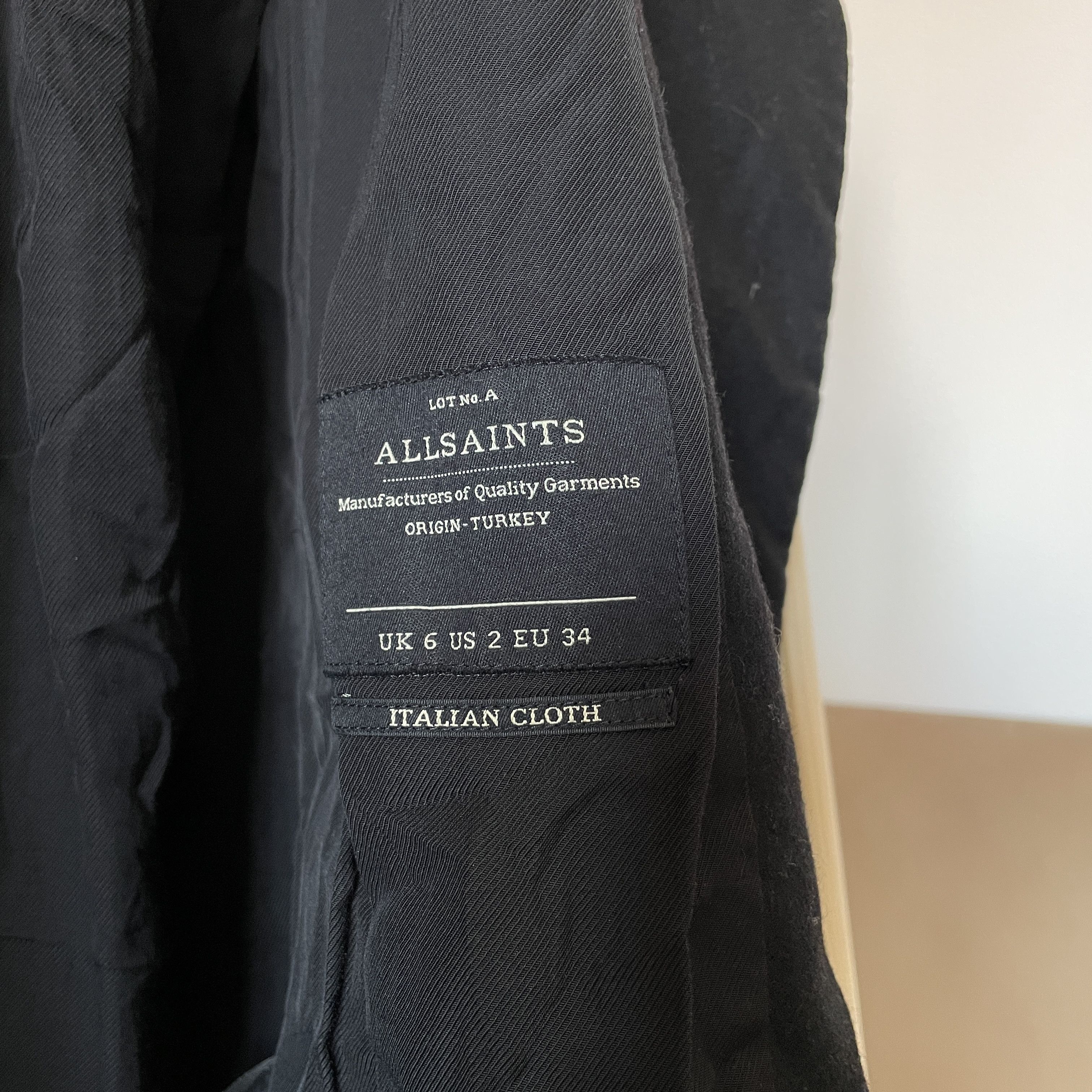 Allsaints Allsaints Leather Sleeves Womens Chai Wool Blend Jacket Size XS / US 0-2 / IT 36-38 - 12 Thumbnail