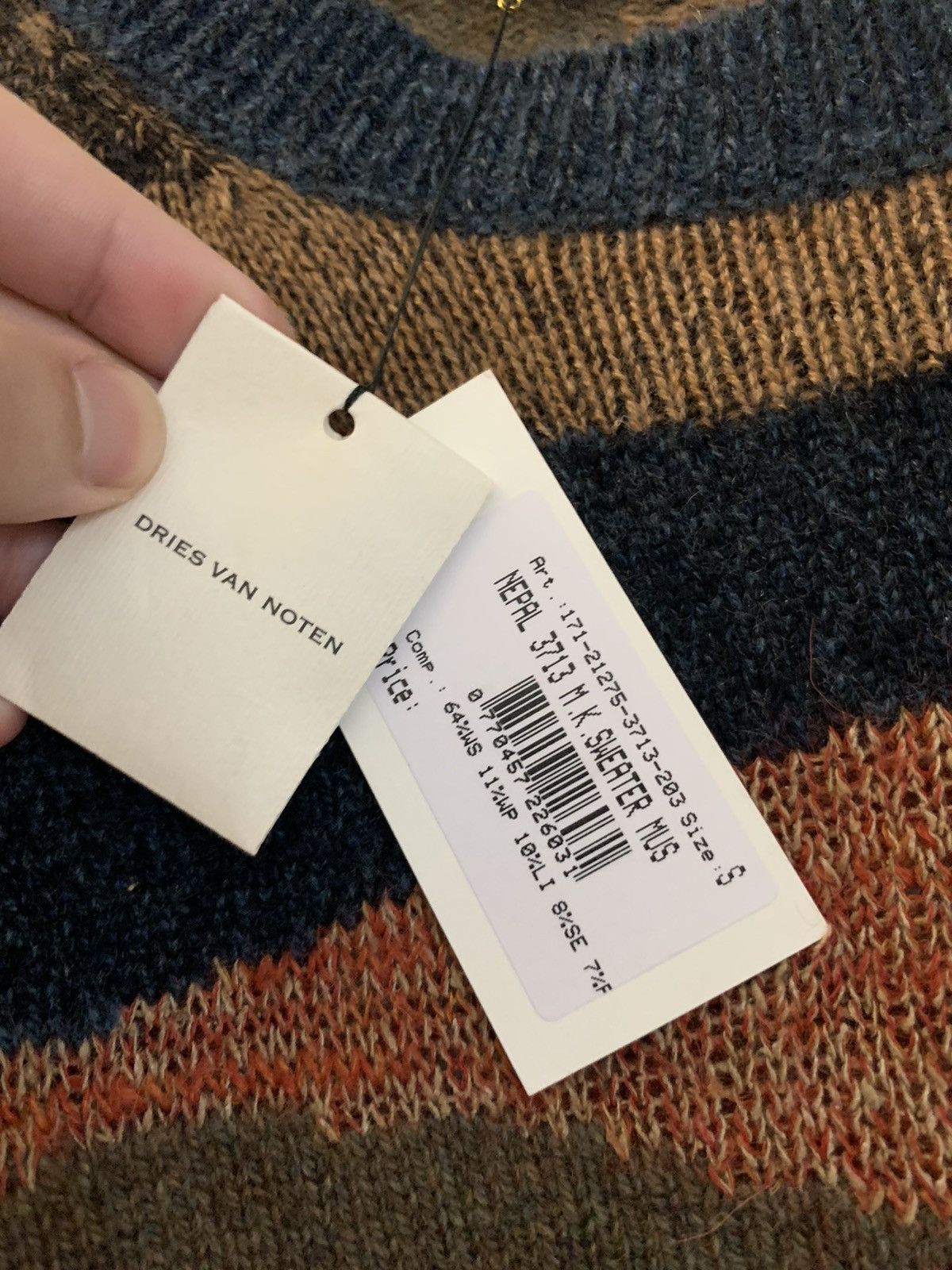 Dries Van Noten Dries Van Noten Cozy Camo Marled Intarsia Sweater Size US S / EU 44-46 / 1 - 5 Thumbnail