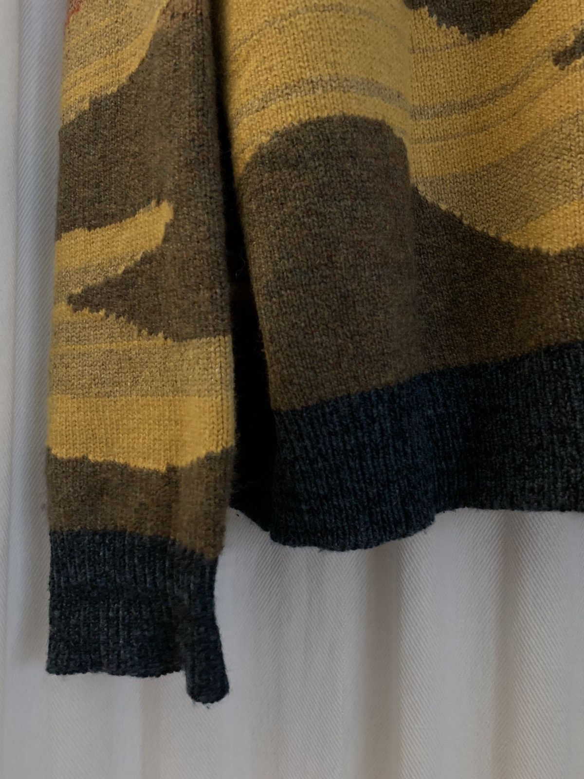 Dries Van Noten Dries Van Noten Cozy Camo Marled Intarsia Sweater Size US S / EU 44-46 / 1 - 4 Thumbnail