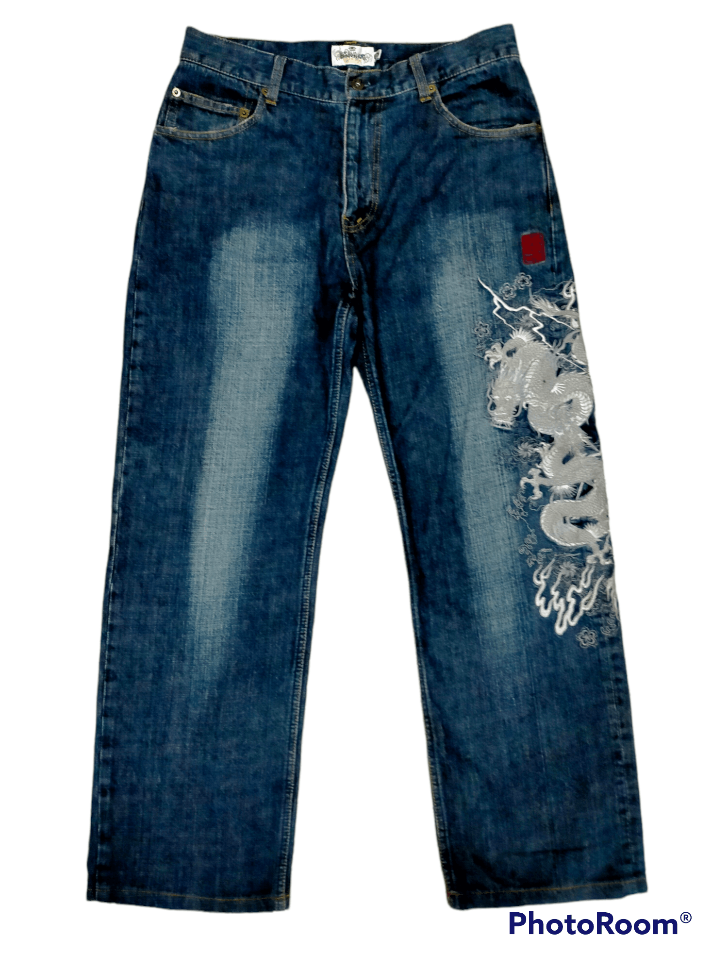 Japanese Brand Vintage karakuri Tamashi Embroidered jeans Size US 32 / EU 48 - 2 Thumbnail