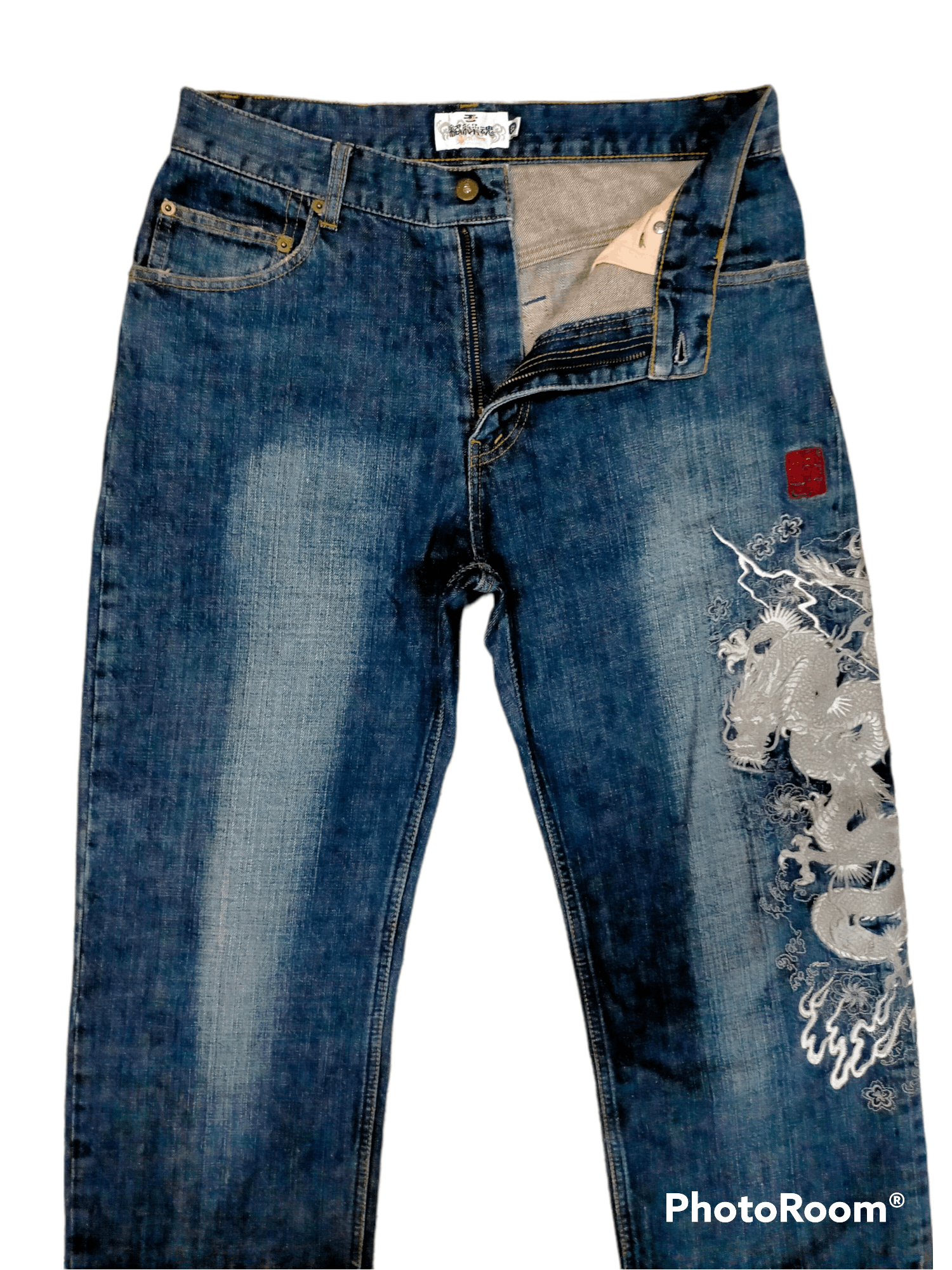 Japanese Brand Vintage karakuri Tamashi Embroidered jeans Size US 32 / EU 48 - 4 Thumbnail