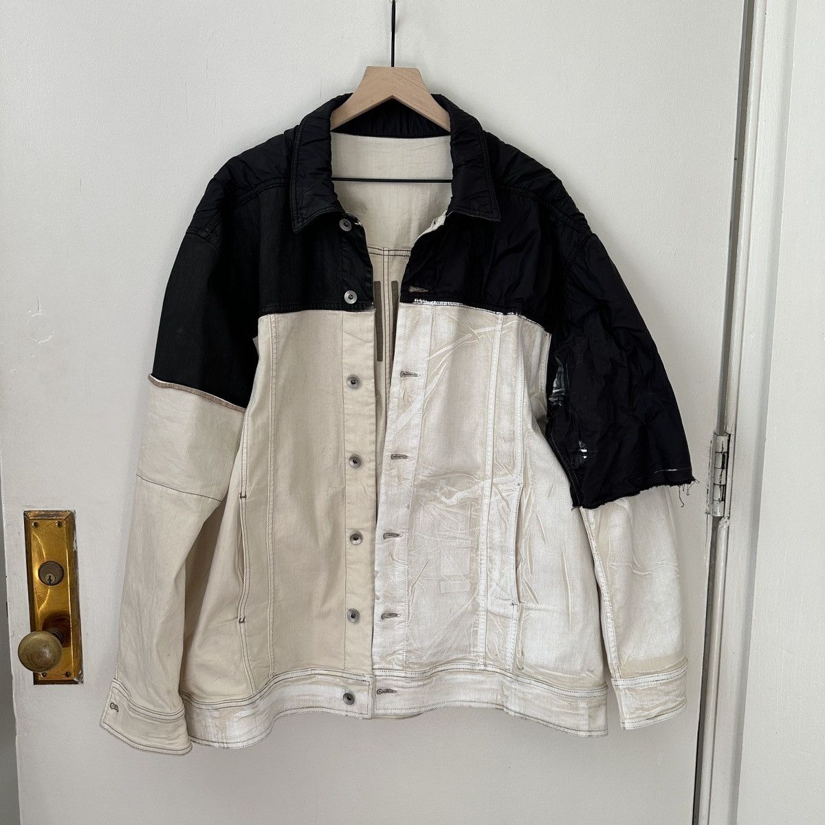 Rick Owens $1700 Rick Owens Jumbo Worker Jacket, Patchwork, Medium Size US M / EU 48-50 / 2 - 2 Thumbnail