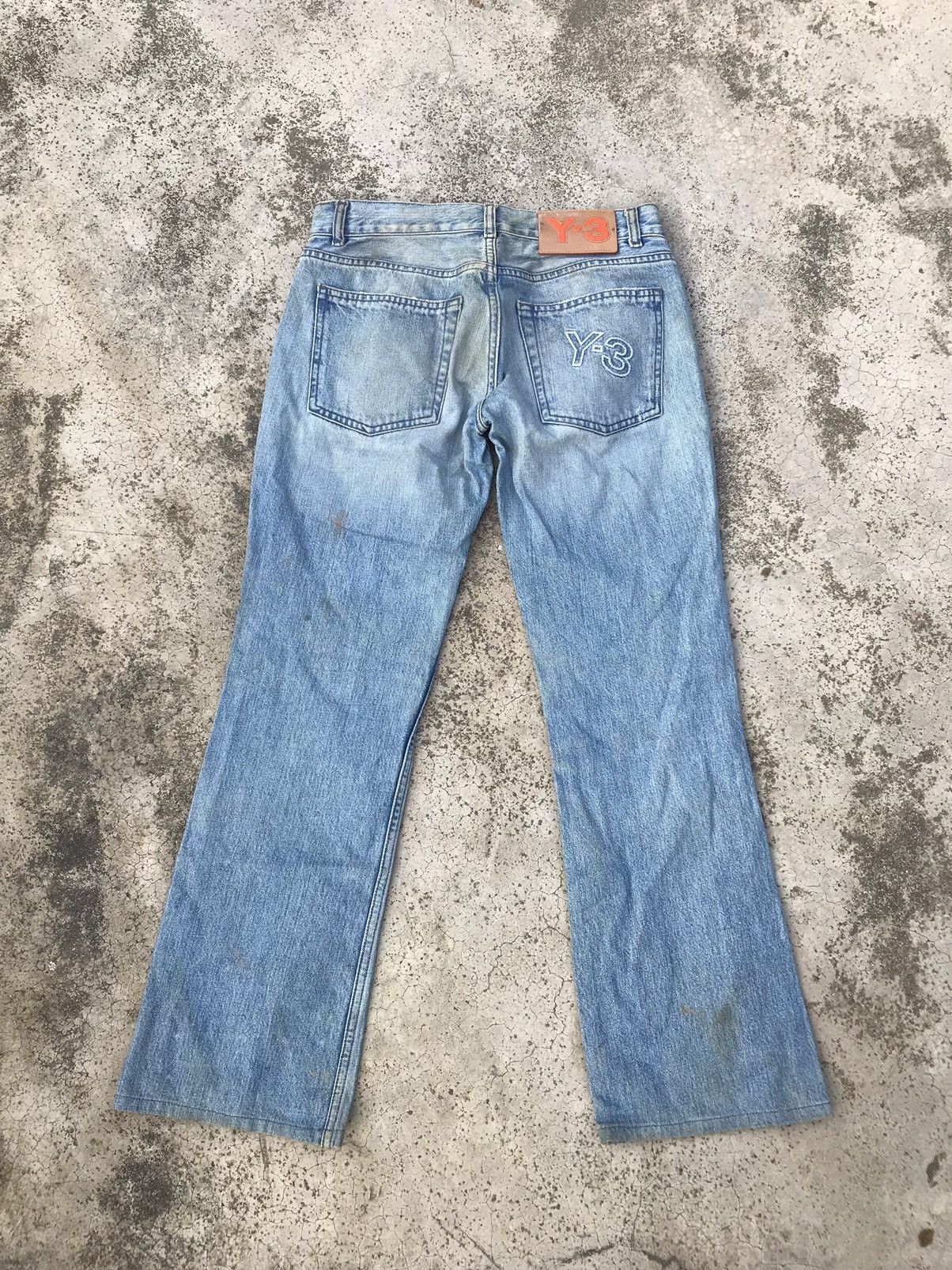 Y-3 Distressed Yohji Yamamoto Y-3 Flared Bootcut Jeans Size US 29 - 1 Thumbnail