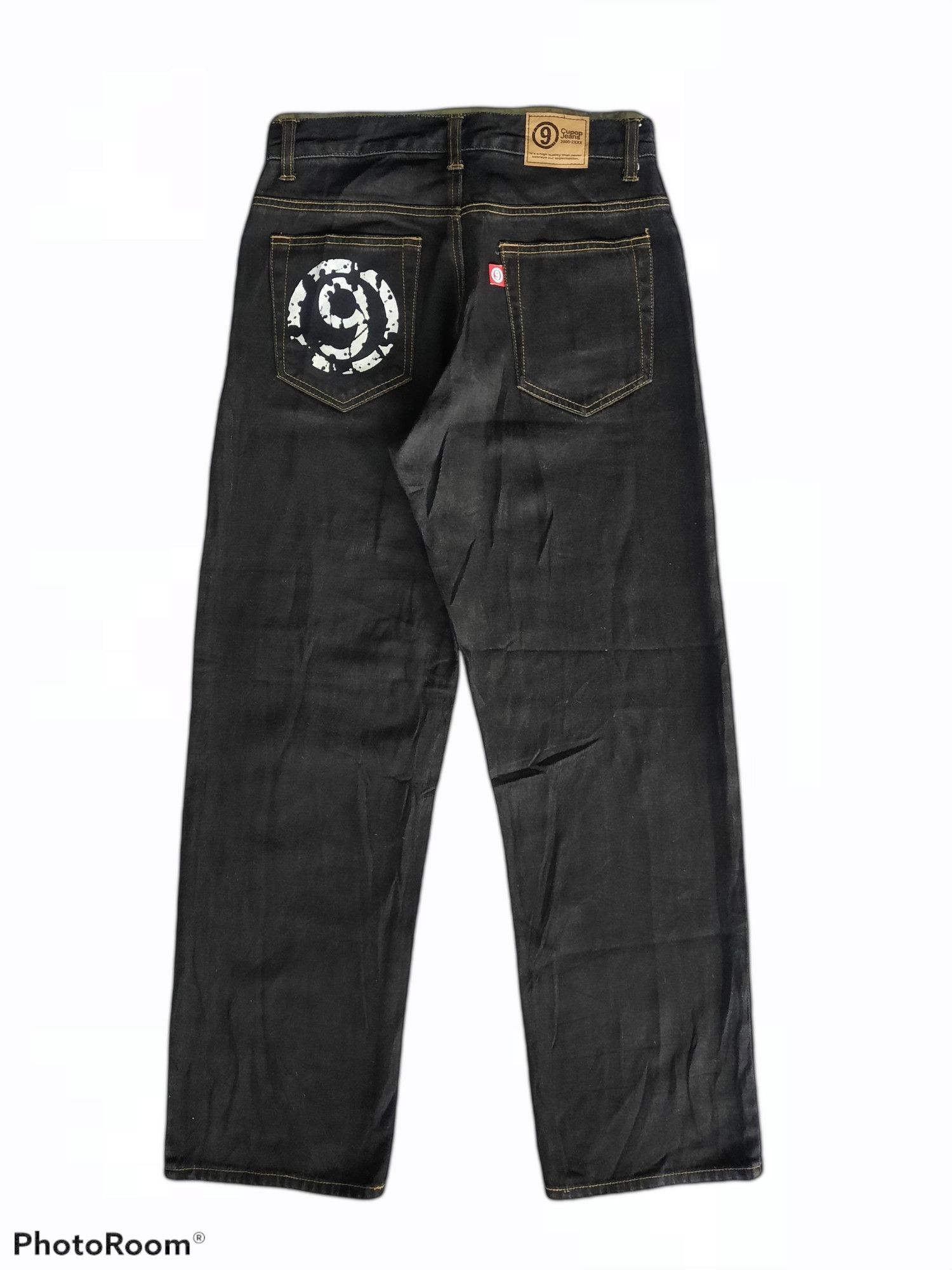 🔥Vintage cupop baggy black denim jeans