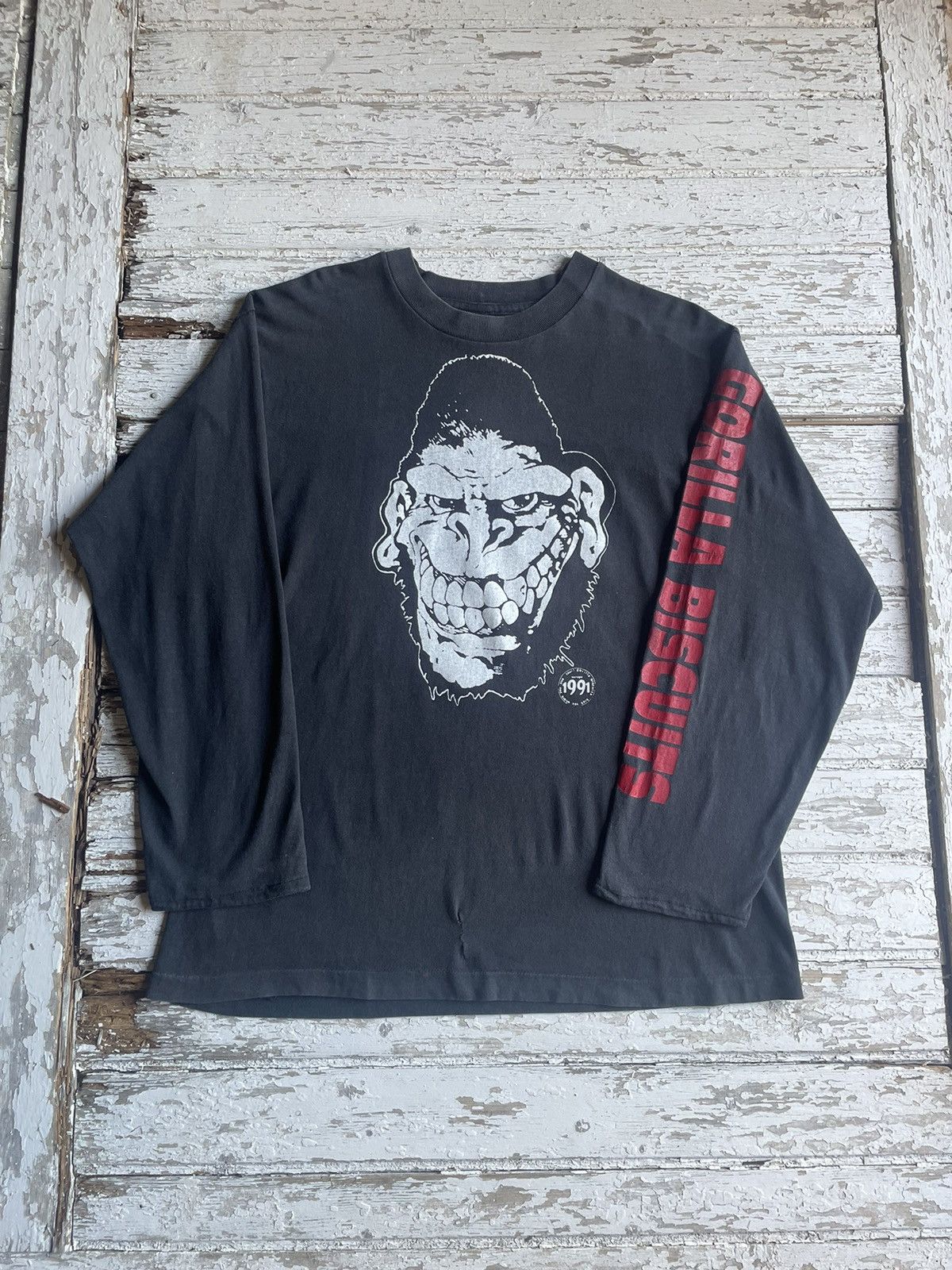 image of Band Tees x Rock Tees 1991 Gorilla Biscuits Kick You Where You Live Hardcore XL in Black, Men's