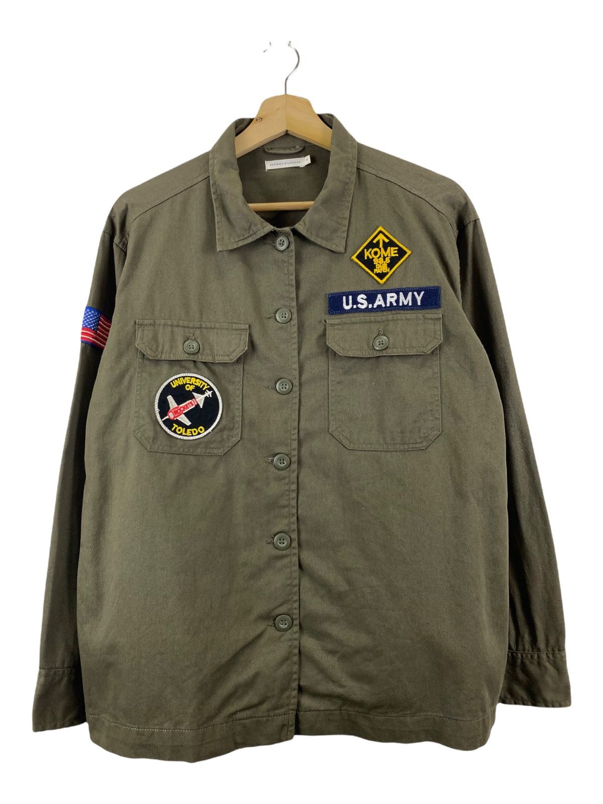 image of Military x US Air Force Bowny Standard Us Army Shirt in Army Green, Men's (Size Medium)