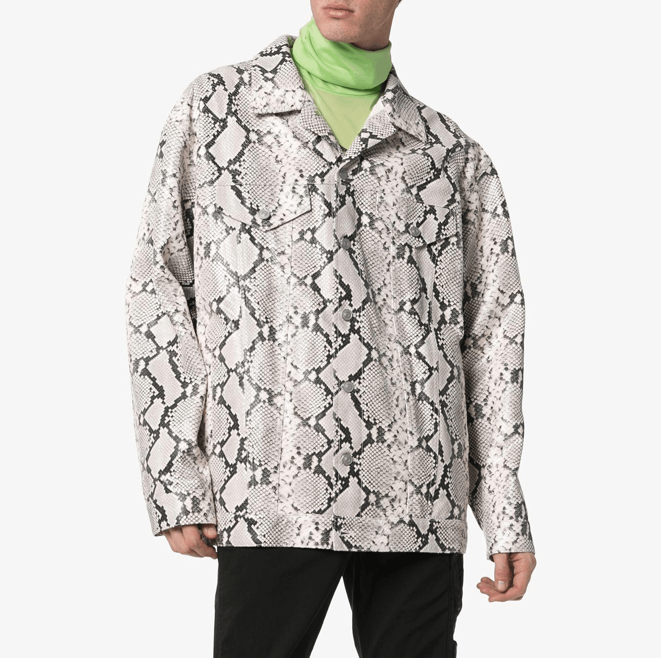 Alyx $2915 Alyx Snakeskin Embossed Leather Jacket, M-L Size US L / EU 52-54 / 3 - 3 Thumbnail