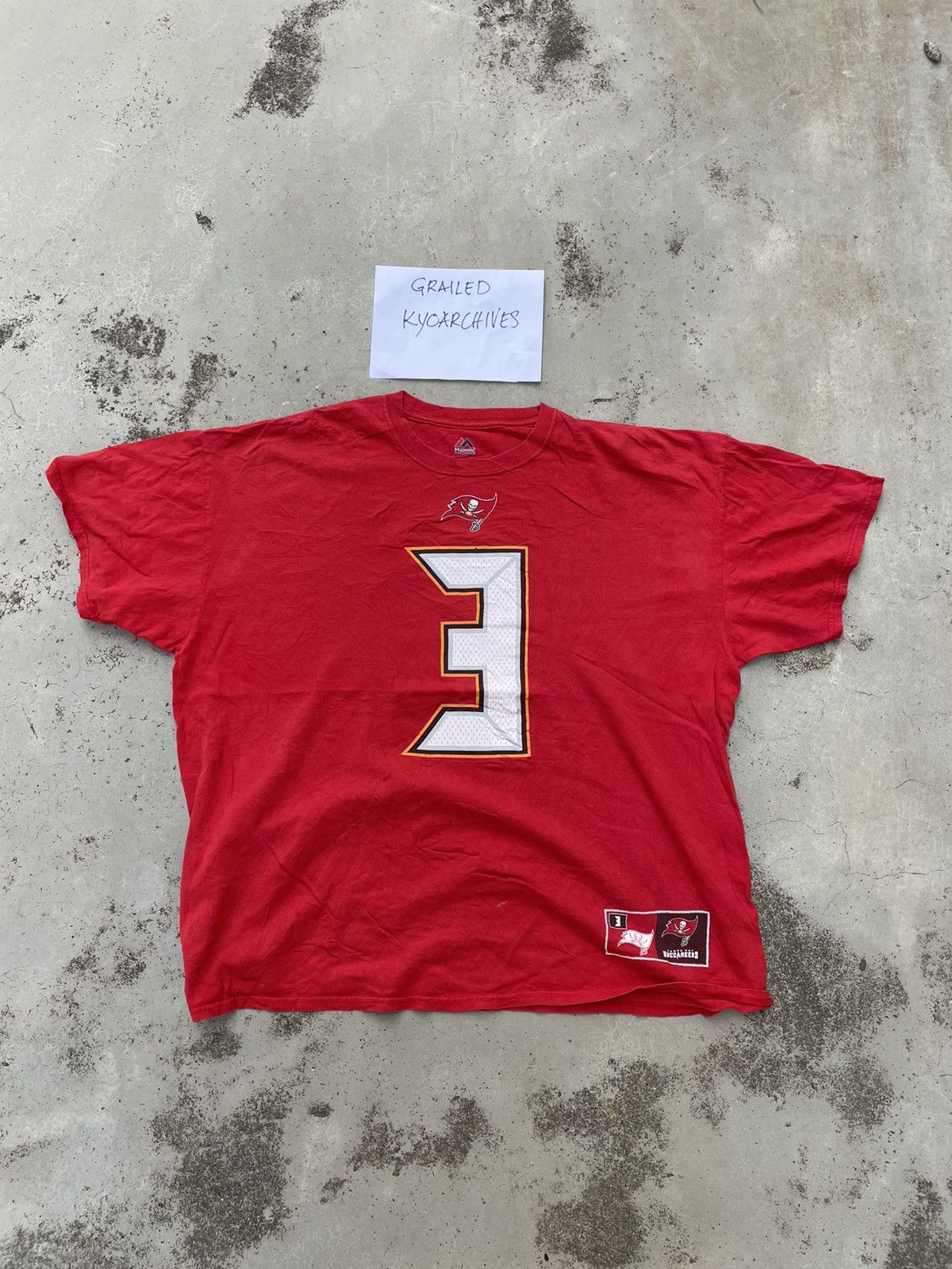 Majestic × NFL BUCCANEERS FOOTBALL NO 3 TEE Size US XXL / EU 58 / 5 - 1 Thumbnail