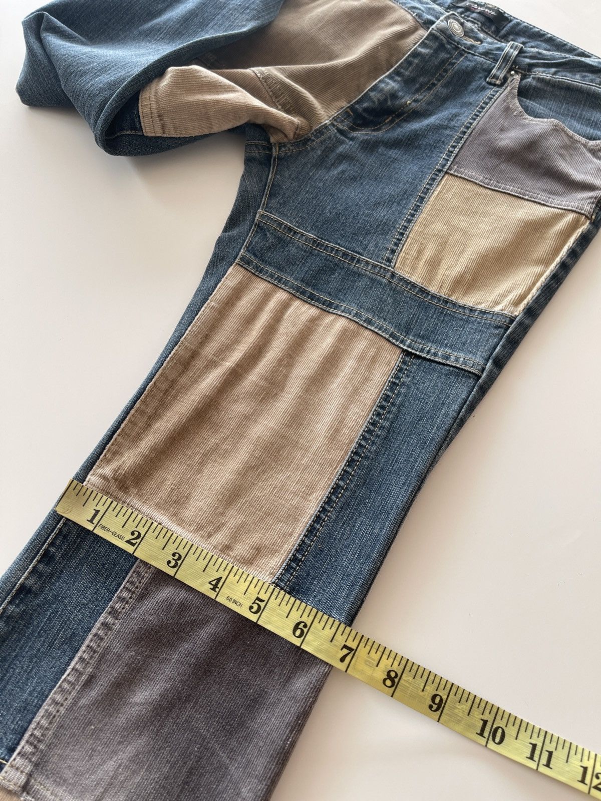 Japanese Brand Vintage Oririn Patchwork Flare Pants Size 26" / US 2 / IT 38 - 15 Thumbnail