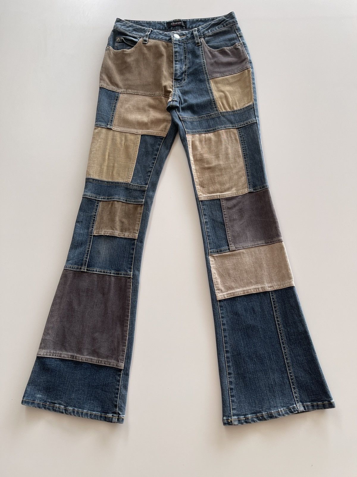 Japanese Brand Vintage Oririn Patchwork Flare Pants Size 26" / US 2 / IT 38 - 3 Thumbnail