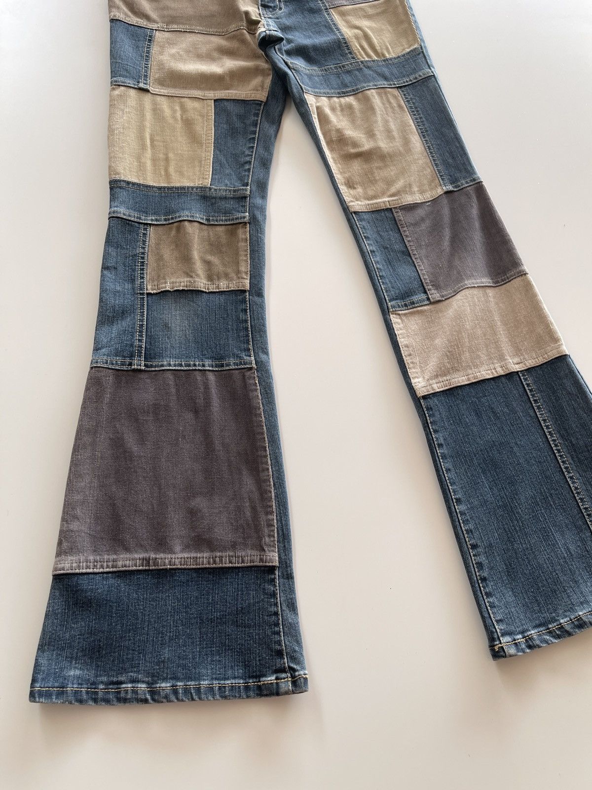 Japanese Brand Vintage Oririn Patchwork Flare Pants Size 26" / US 2 / IT 38 - 10 Thumbnail