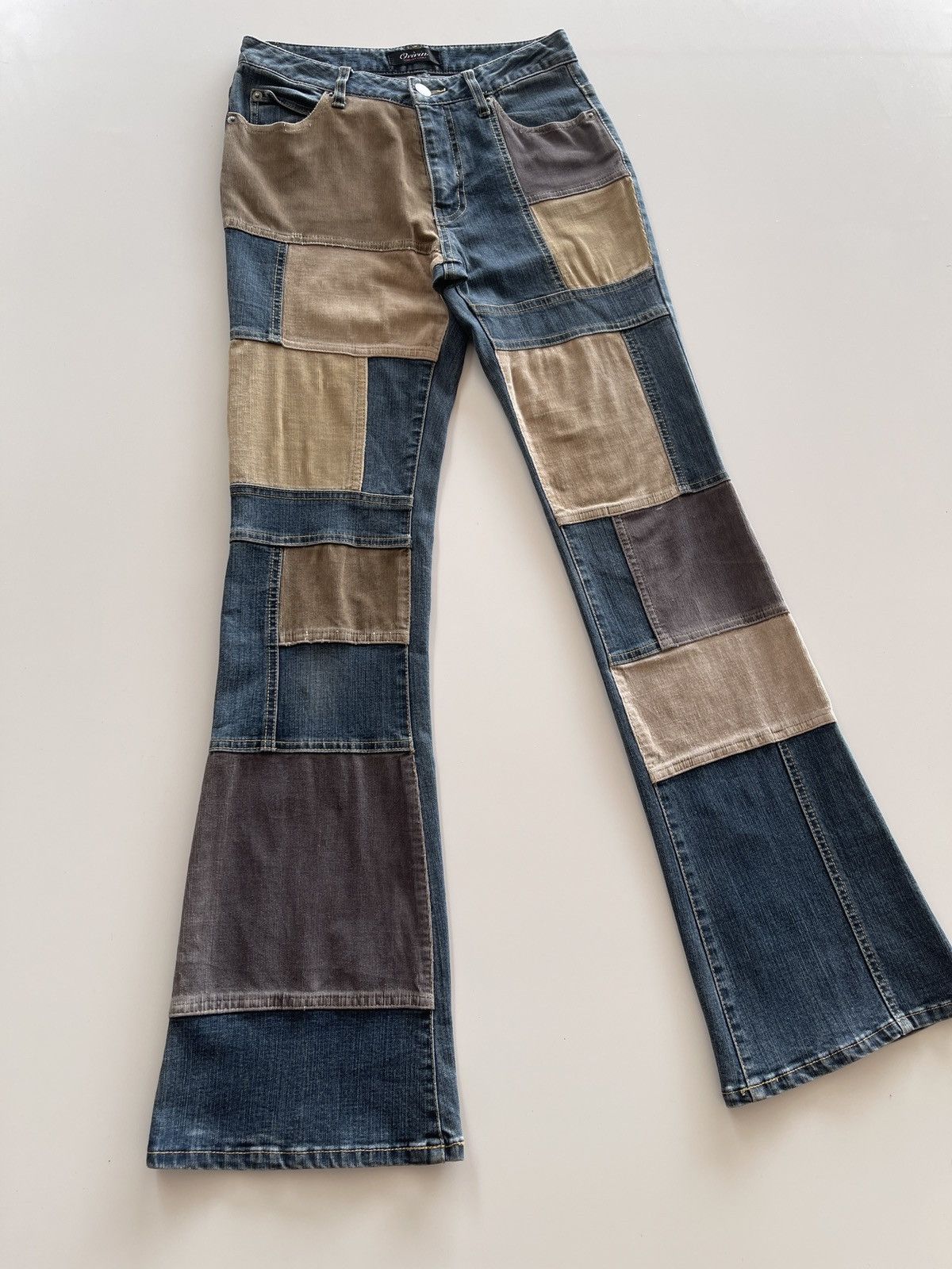 Japanese Brand Vintage Oririn Patchwork Flare Pants Size 26" / US 2 / IT 38 - 5 Thumbnail