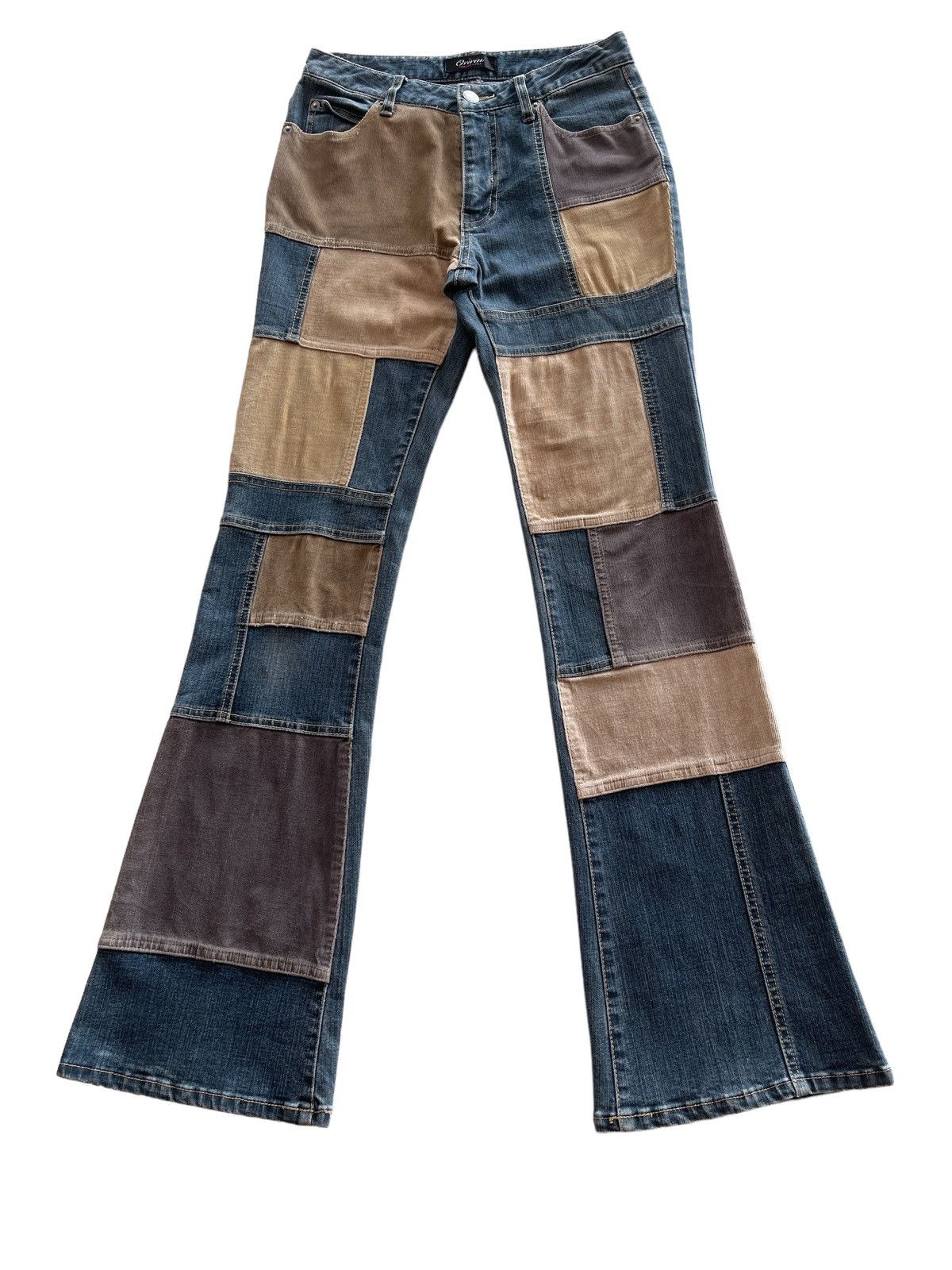 Japanese Brand Vintage Oririn Patchwork Flare Pants Size 26" / US 2 / IT 38 - 2 Thumbnail