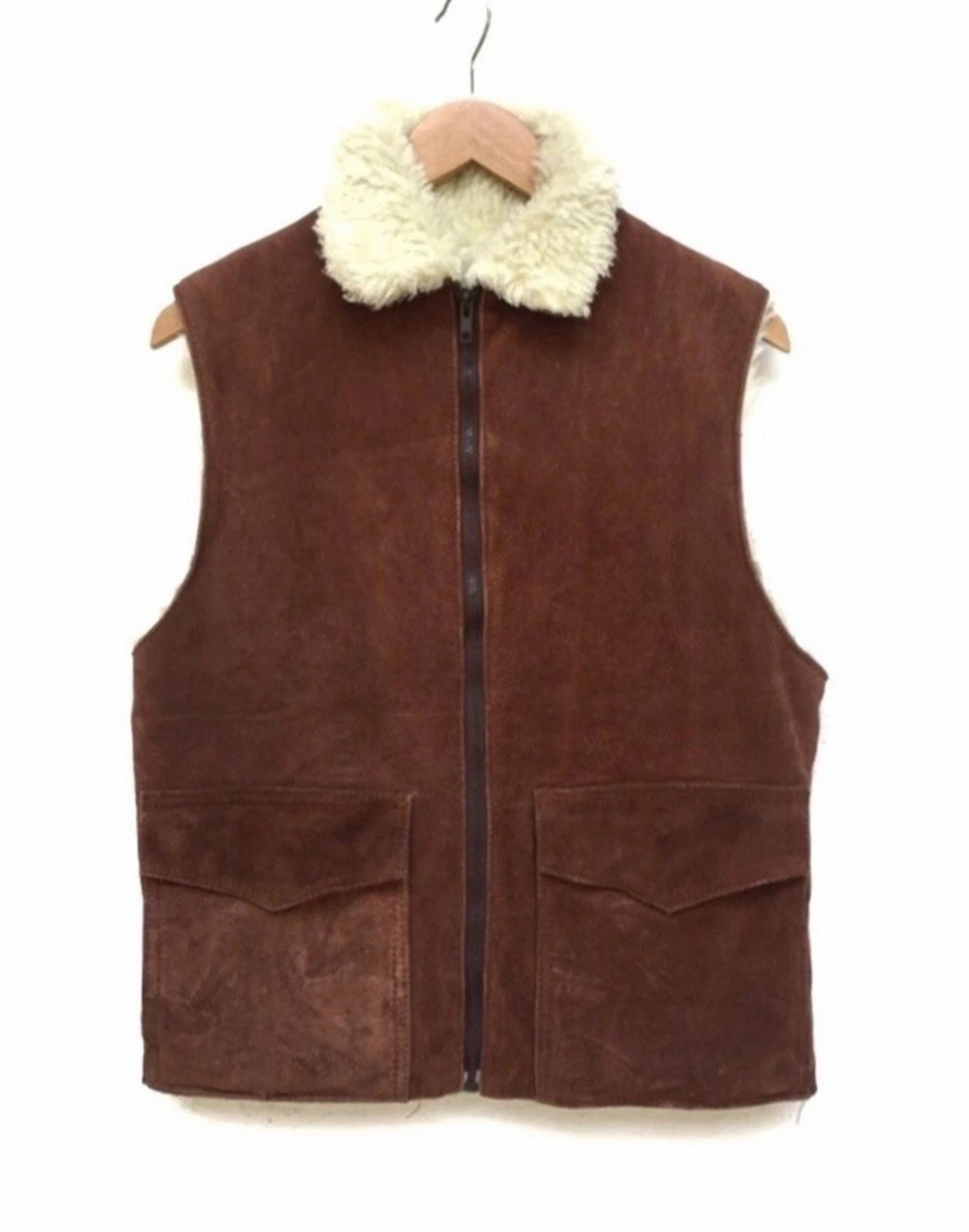 Chica Suede Sherpa Leather Big Pocket Vests