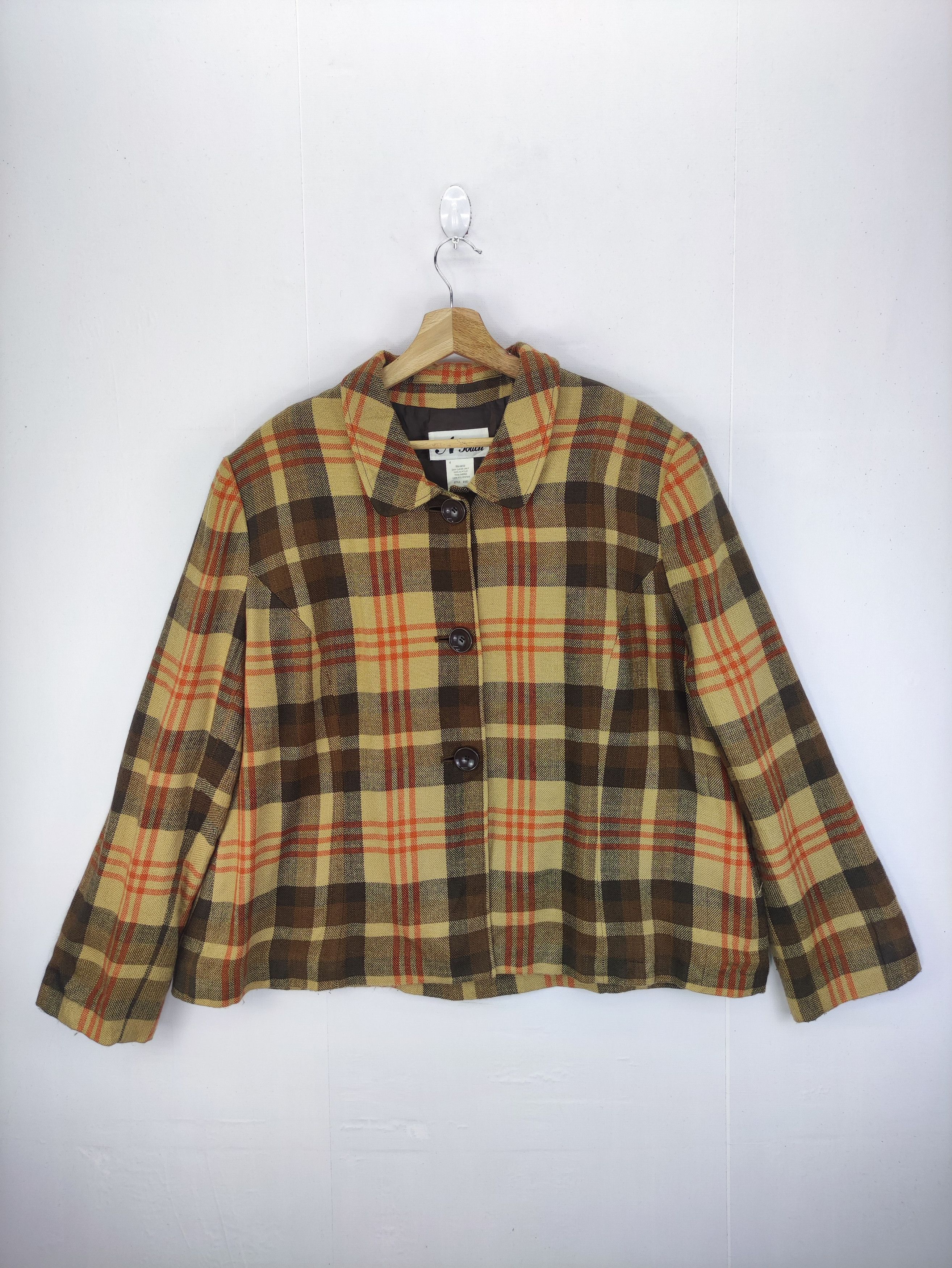 Japanese Brand Vintage Jacket N Touch Like Nova Check Button Up Size XXL / US 16-18 / IT 52-54 - 1 Thumbnail